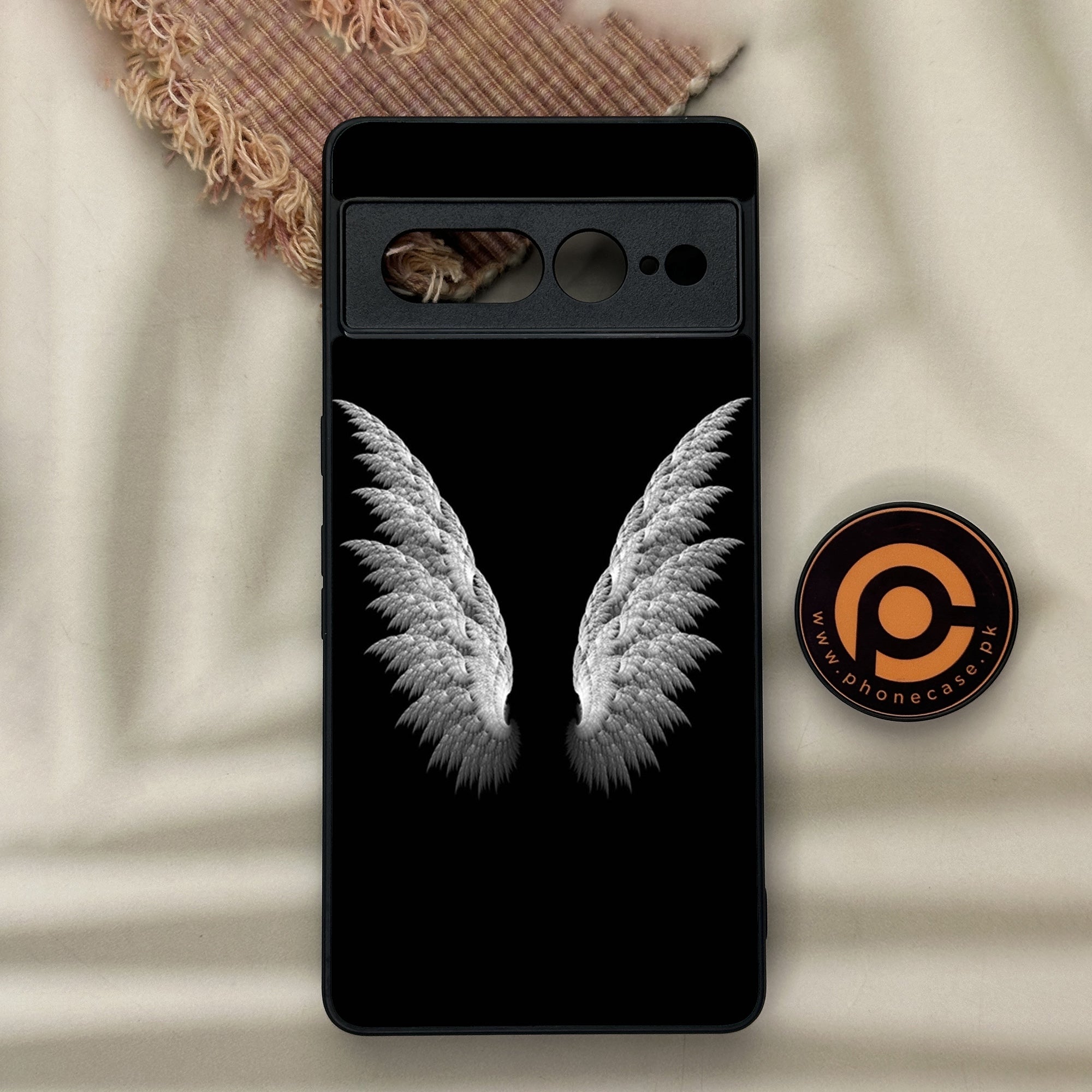 Google Pixel 7 Pro - Angel Wings Series - Premium Metal Printed soft Bumper Shock Proof Case