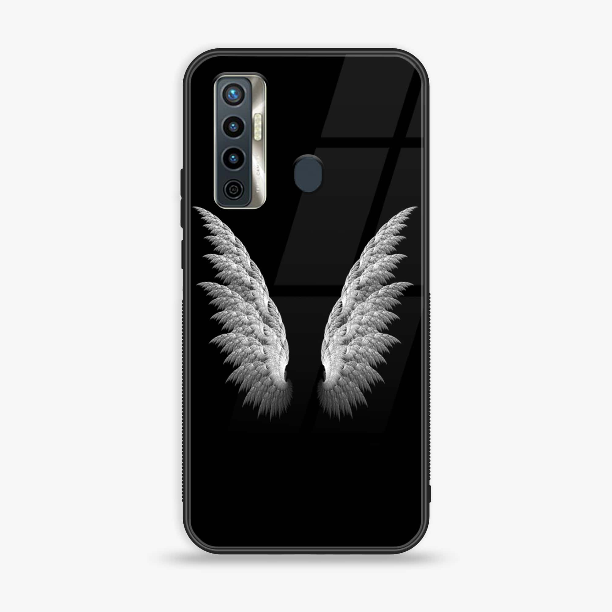 Tecno Camon 17 - Angel Wings Series - Premium Printed Glass soft Bumper shock Proof Case