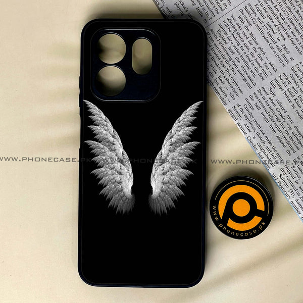 Infinix Hot 50i - Angel Wings Design 6  - Premium Metal Printed soft Bumper shock Proof Case CS-33700
