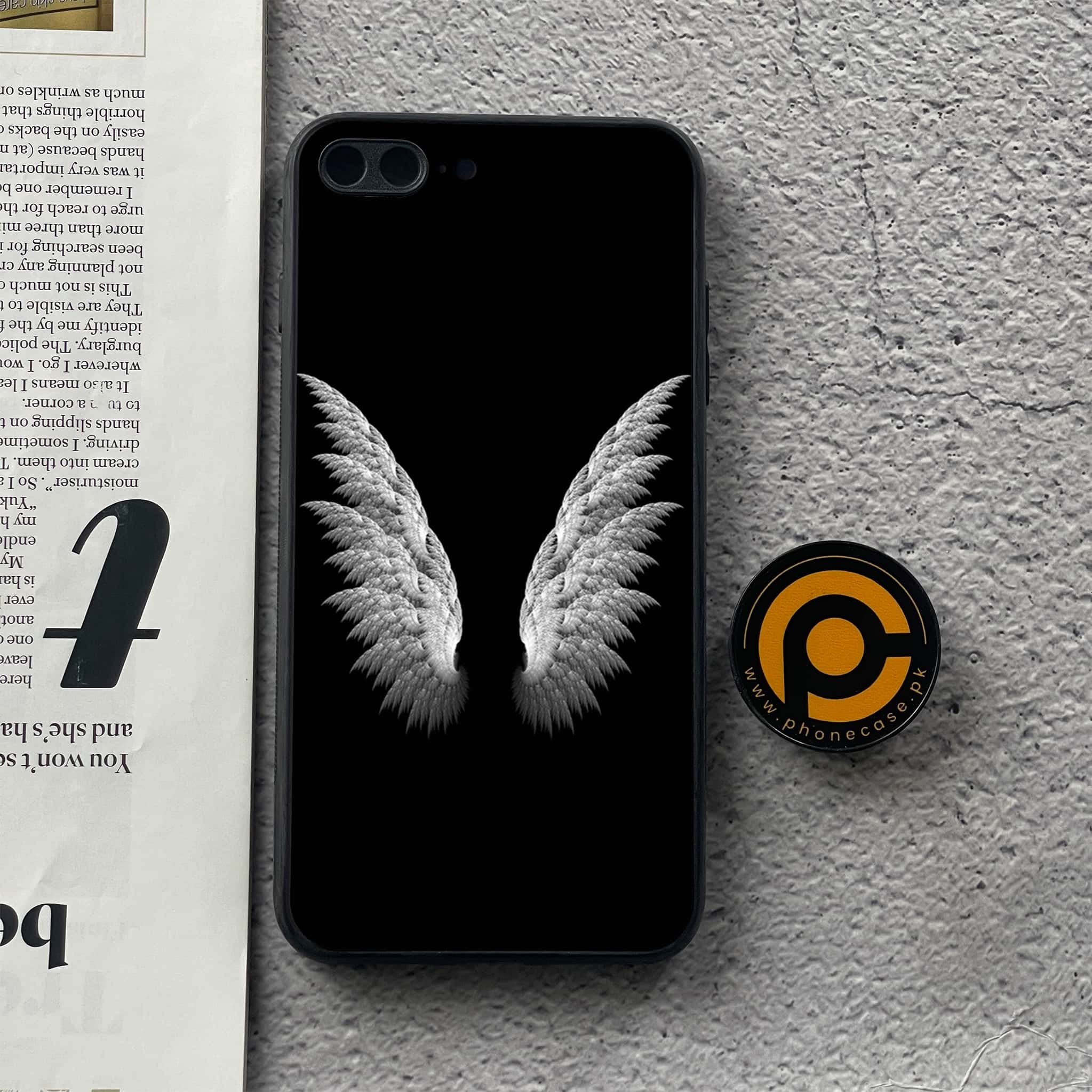 iPhone 7 Plus/ 8 Plus - Angel Wings Series - Premium Printed Glass soft Bumper shock Proof Case
