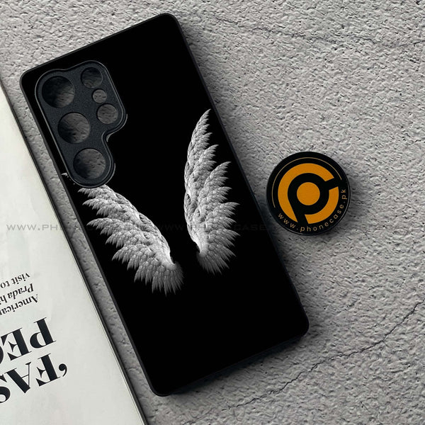 Samsung Galaxy S25 Ultra - Angel Wings Design 6 - Premium Metal Printed soft Bumper shock Proof Case CS-37026