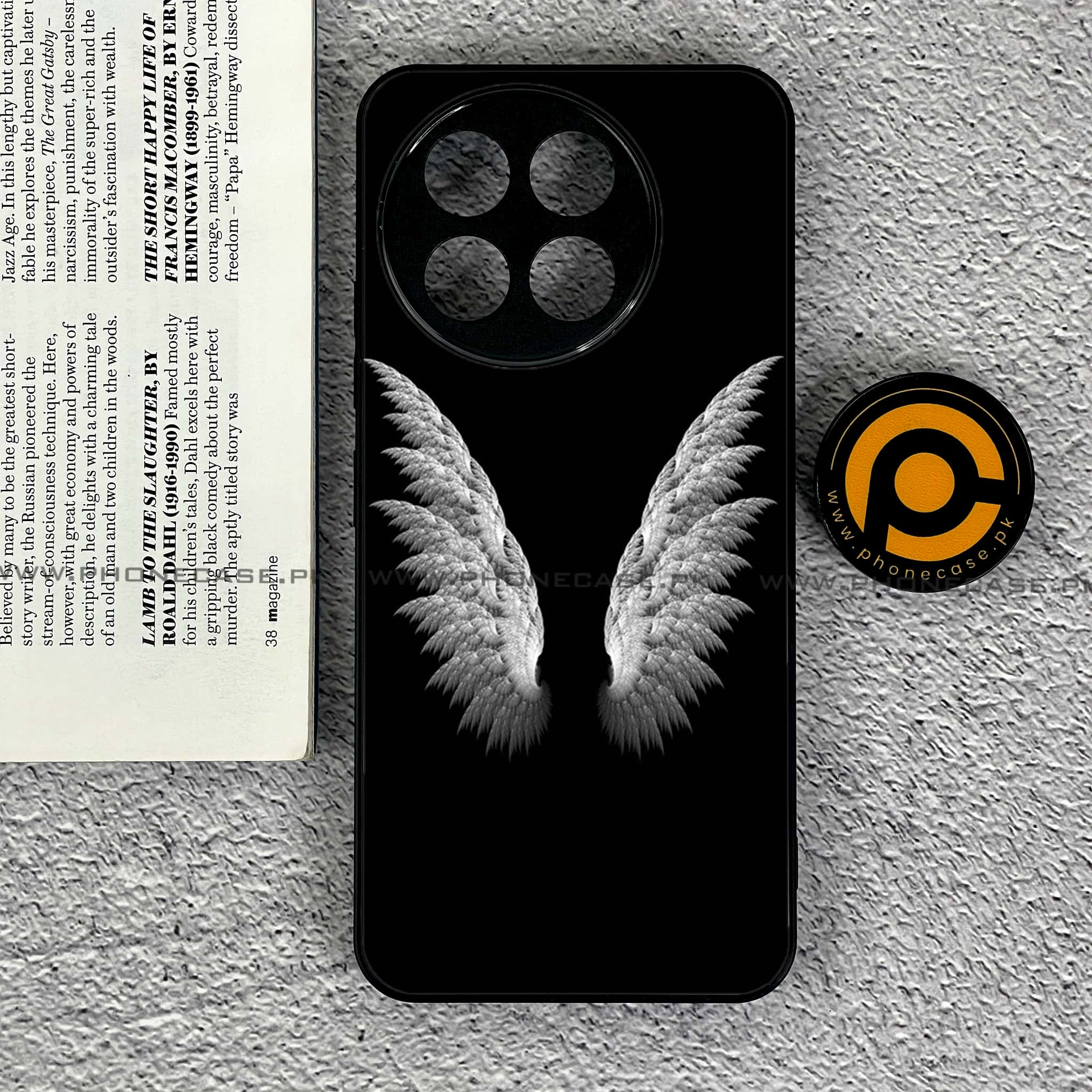 Tecno Spark 30 Pro - Angel Wings Series - Premium Printed Glass soft Bumper shock Proof Case