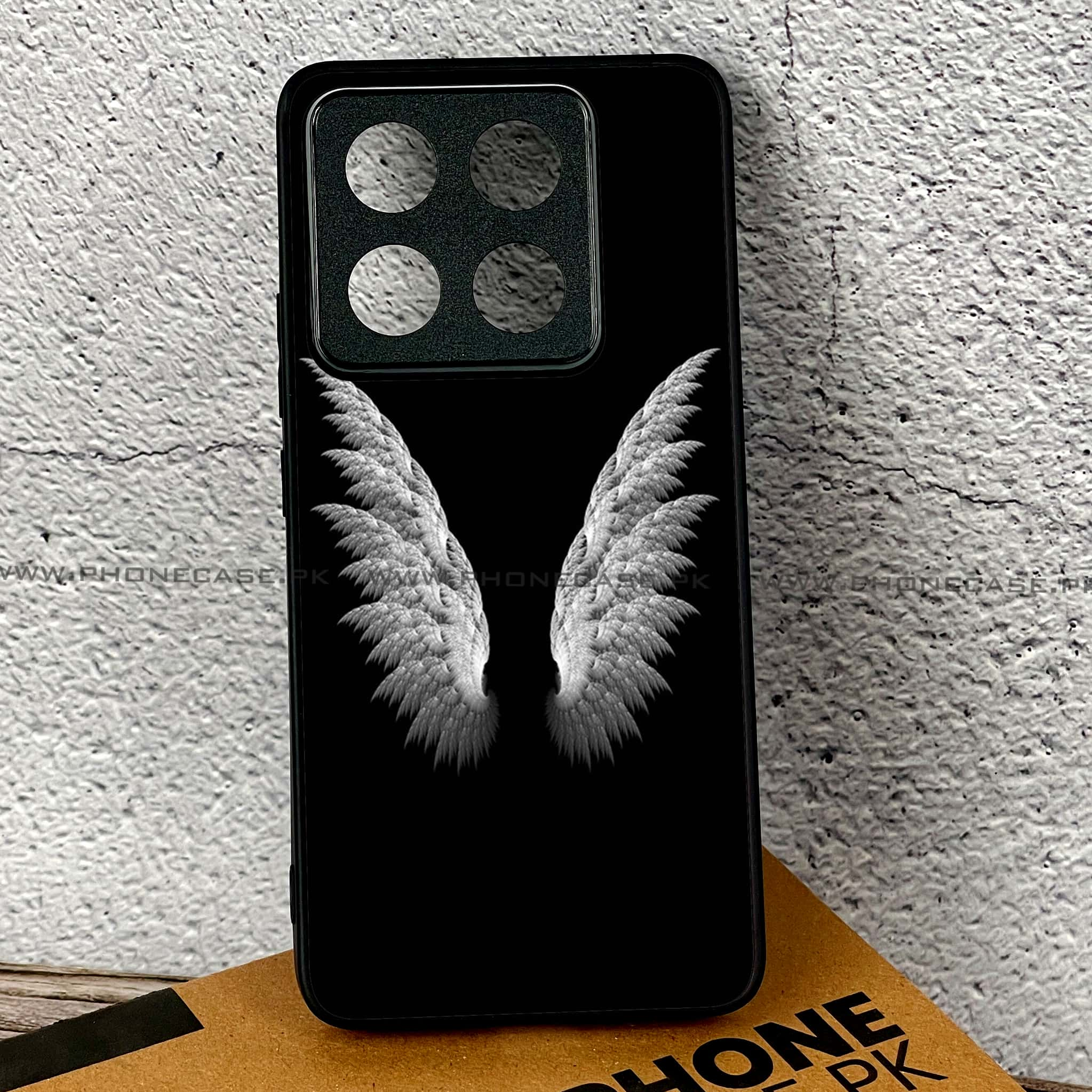 Xiaomi 14T - Angel Wings Series - Premium Printed Glass soft Bumper shock Proof Case