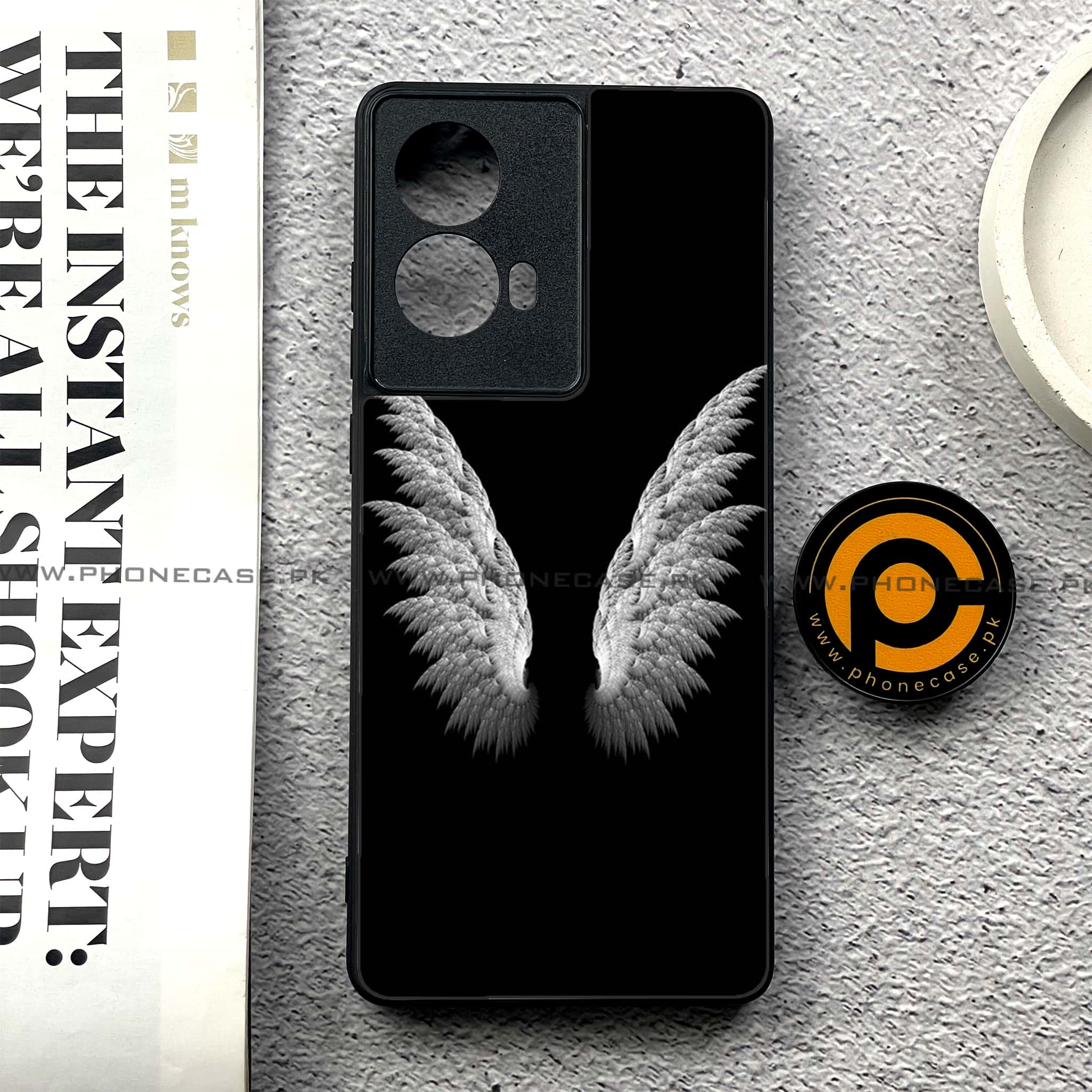 Moto G85 - Angel Wings Series - Premium Printed Glass soft Bumper shock Proof Case
