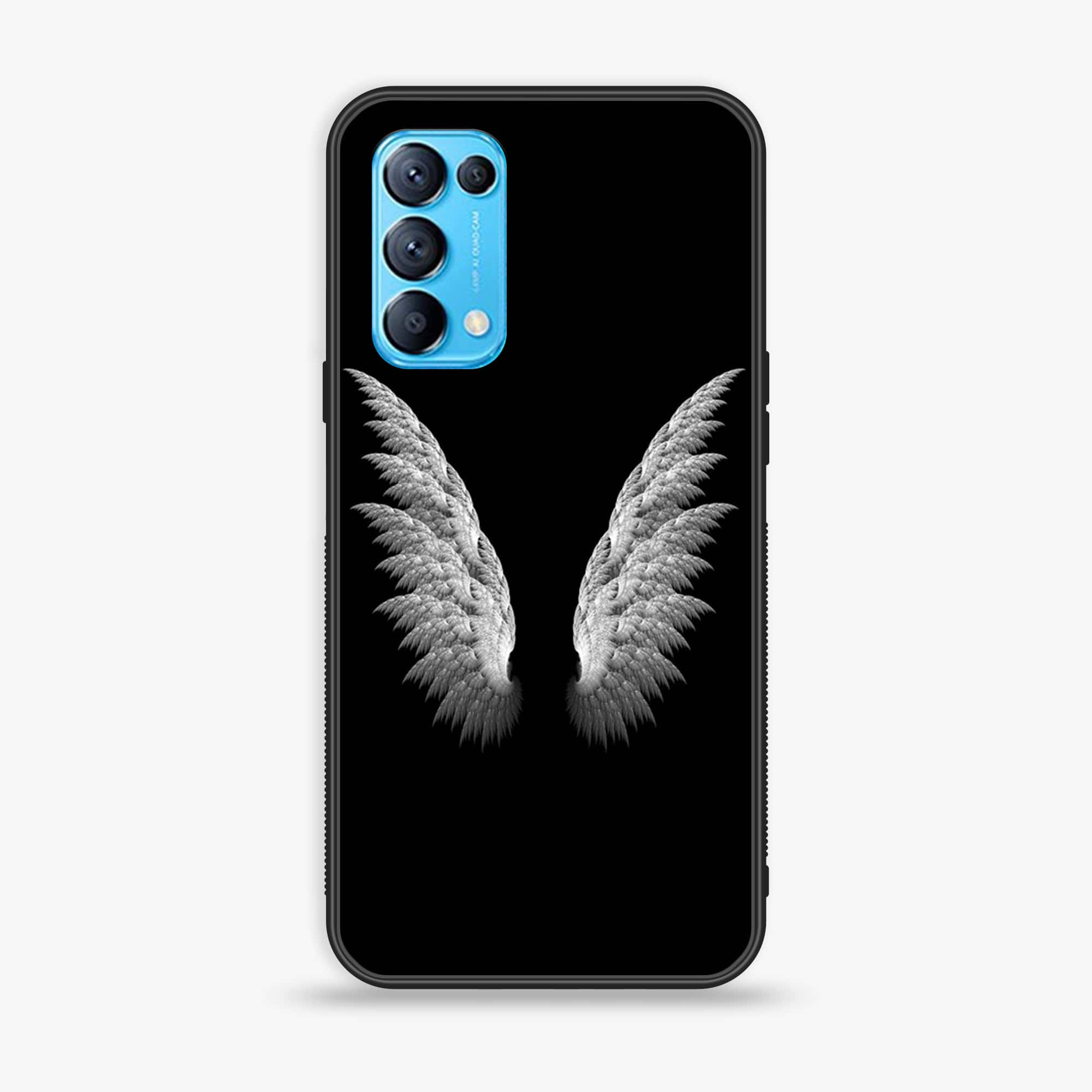 Oppo Reno 5 Angel Wing Series Premium Printed Glass soft Bumper shock Proof Case