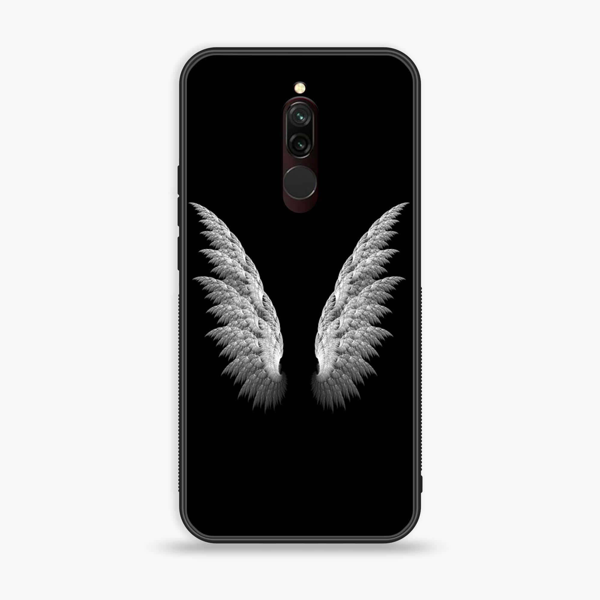 Xiaomi Redmi 8 - Angel Wings Series - Premium Printed Glass soft Bumper shock Proof Case