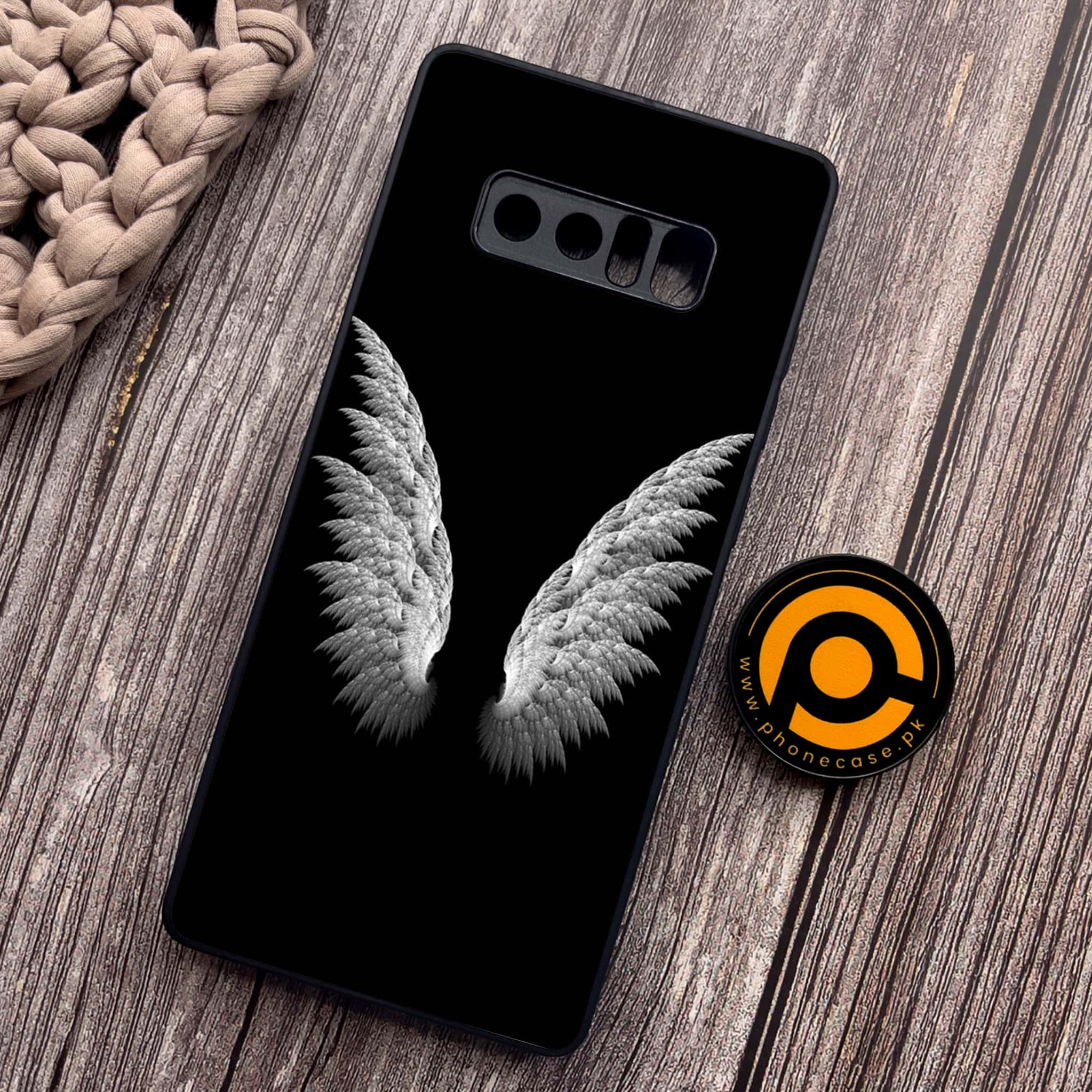 Samsung Galaxy Note 8 - Angel Wing Series - Premium Metal Printed soft Bumper shock Proof Case