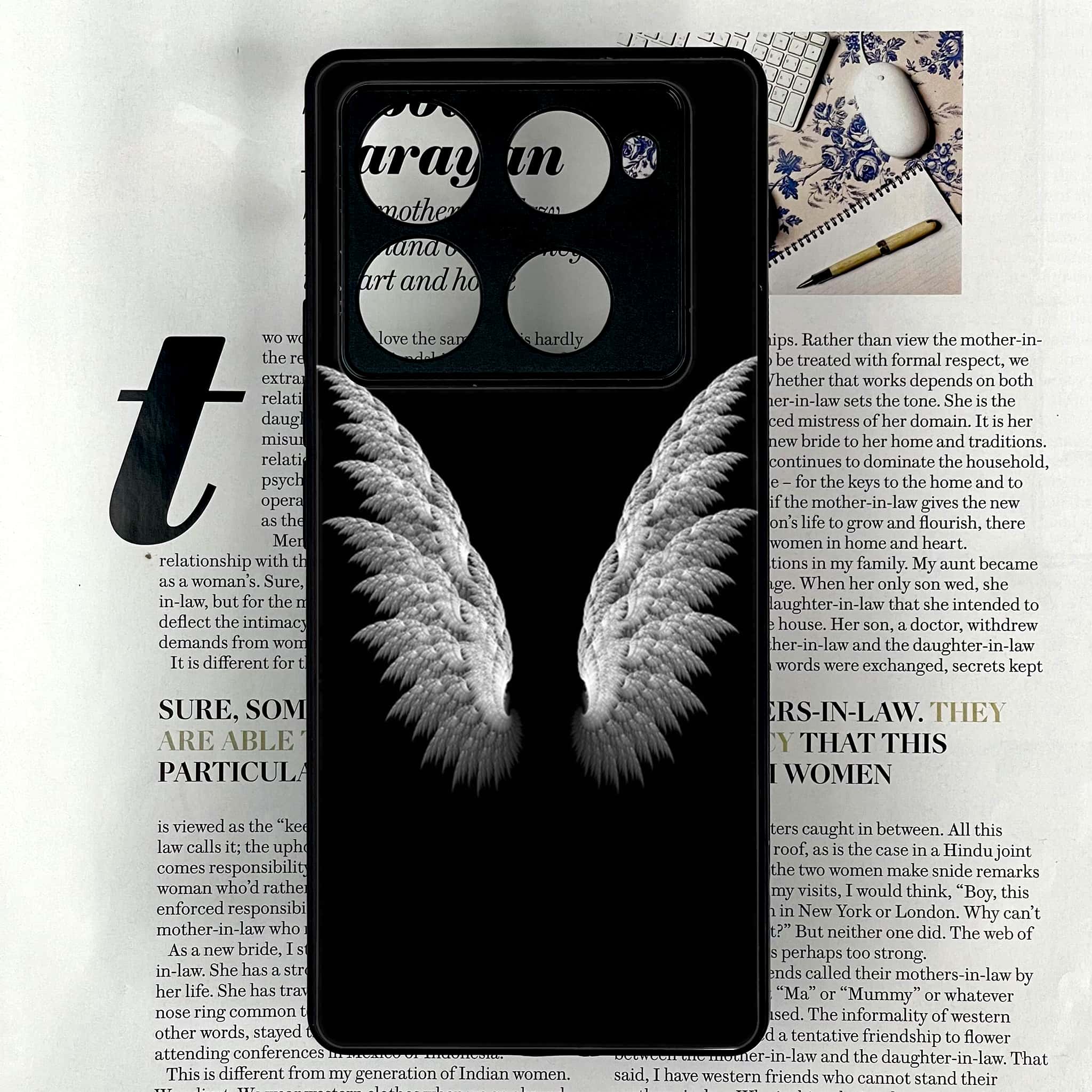 Infinix Note 40 Pro Plus - Angel Wings Series - Premium Metal Printed soft Bumper shock Proof Case
