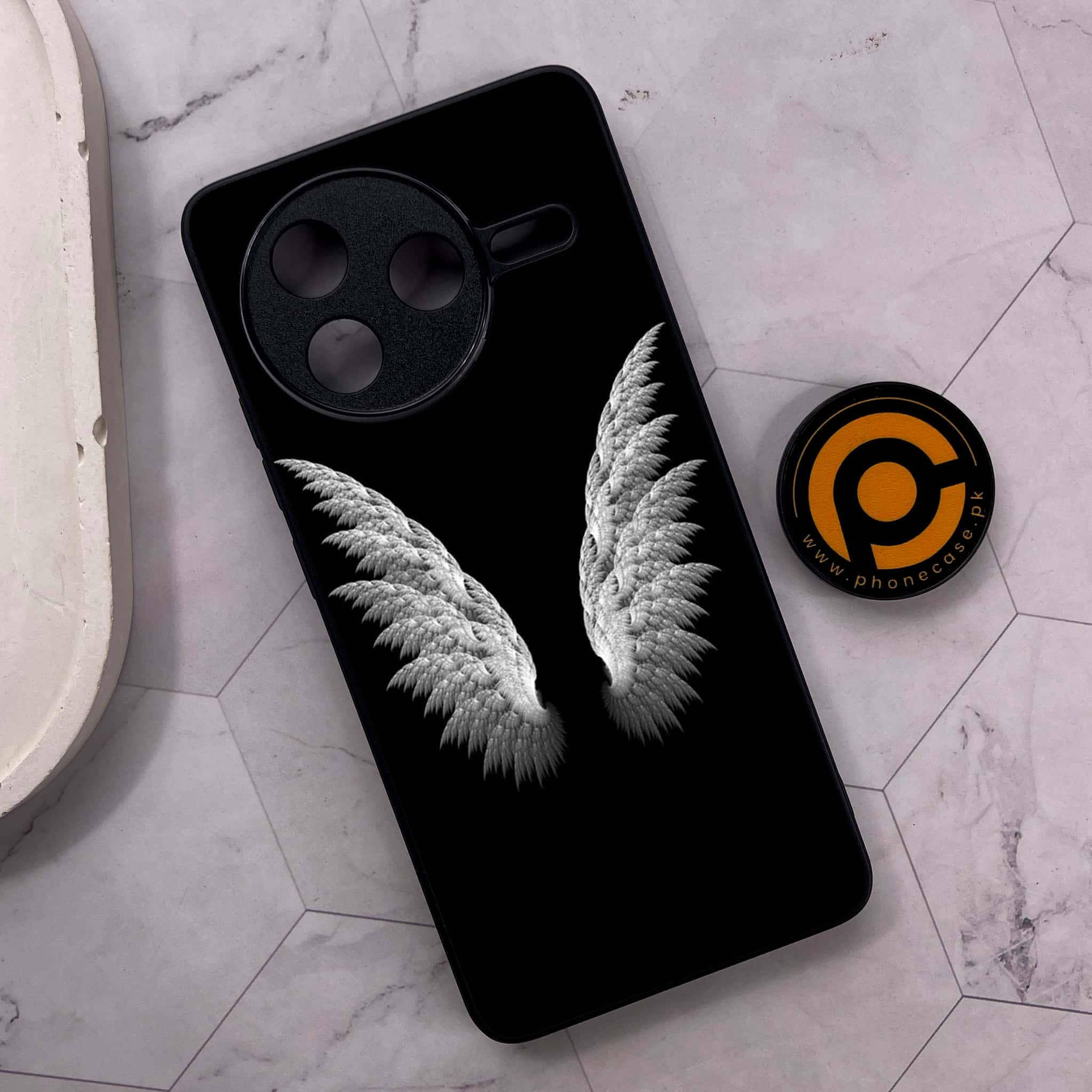 Xiaomi Poco F7 Pro 5G - Angel Wings Series - Premium Metal Printed soft Bumper shock Proof Case