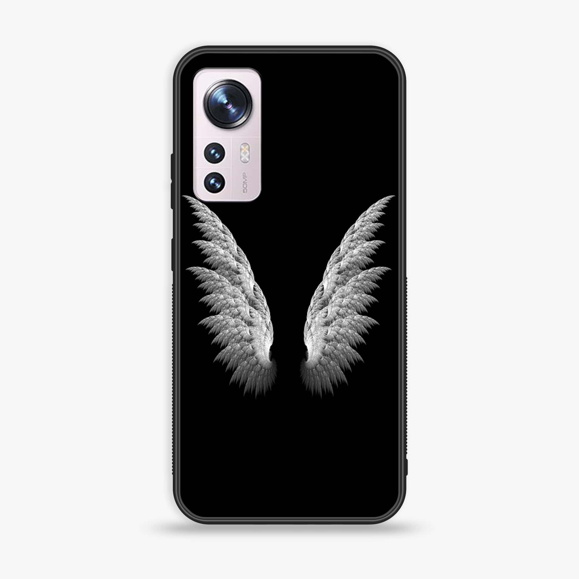 Xiaomi 12X Angel Wings Series  Premium Printed Glass soft Bumper shock Proof Case