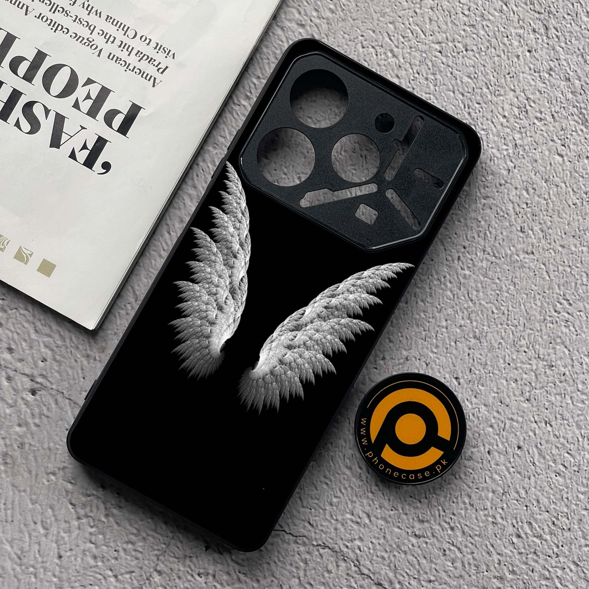 Tecno Pova 6 Neo - Angel Wings Series - Premium Metal  Printed soft Bumper shock Proof Case