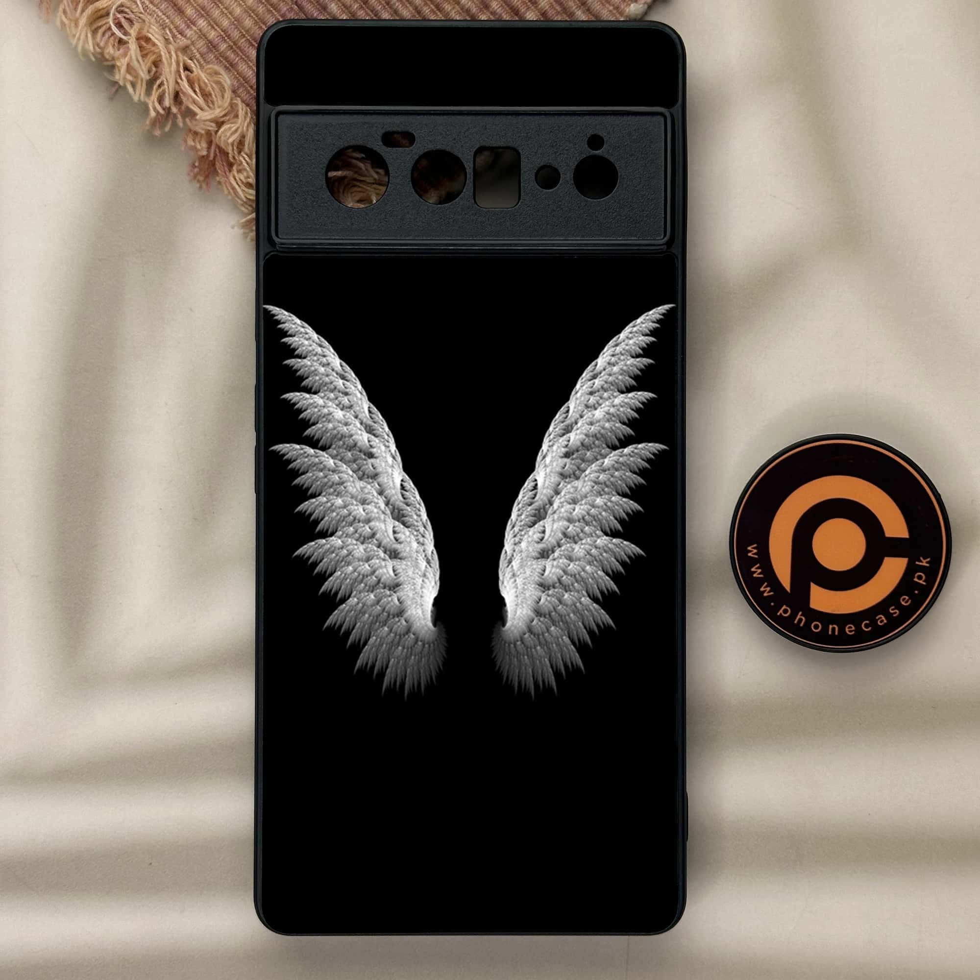 Google Pixel 6 Pro- Angel Wings Series - Premium Metal Printed soft Bumper Shock Proof Case