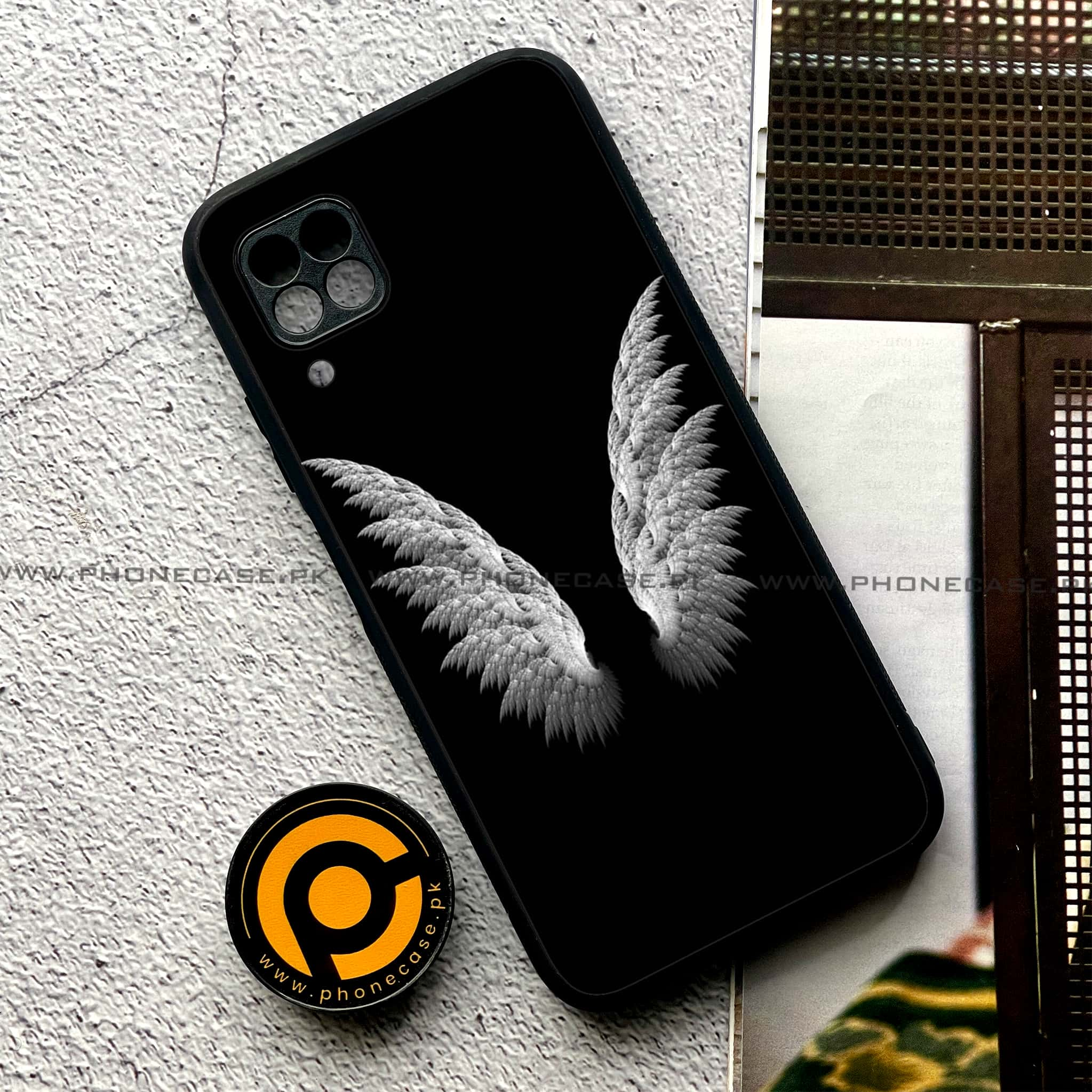 Huawei P40 Lite - Angel Wings Series - Premium Printed Glass soft Bumper shock Proof Case