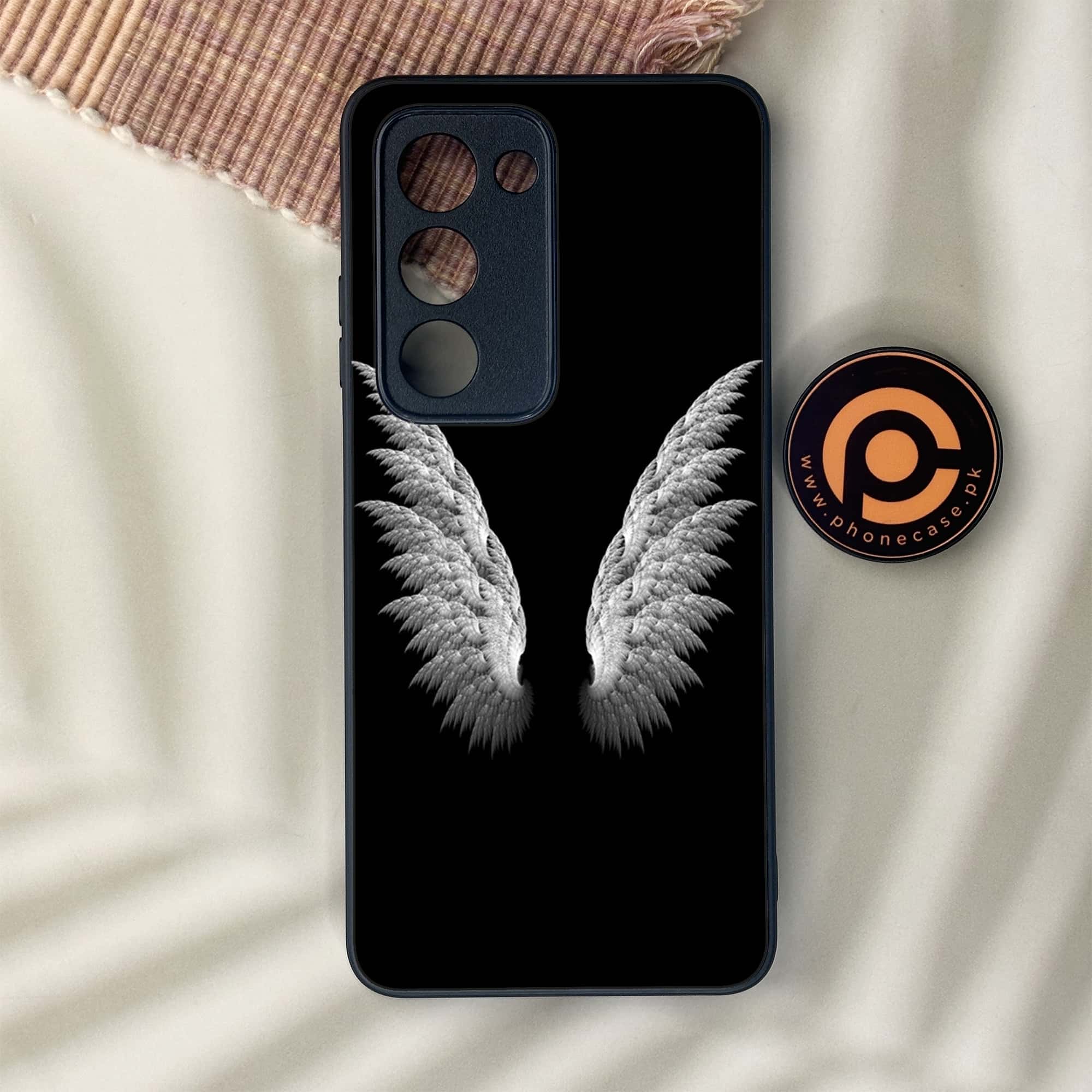Oppo A5 2025 - Angel Wings Series - Premium Metal Printed soft Bumper shock Proof Case