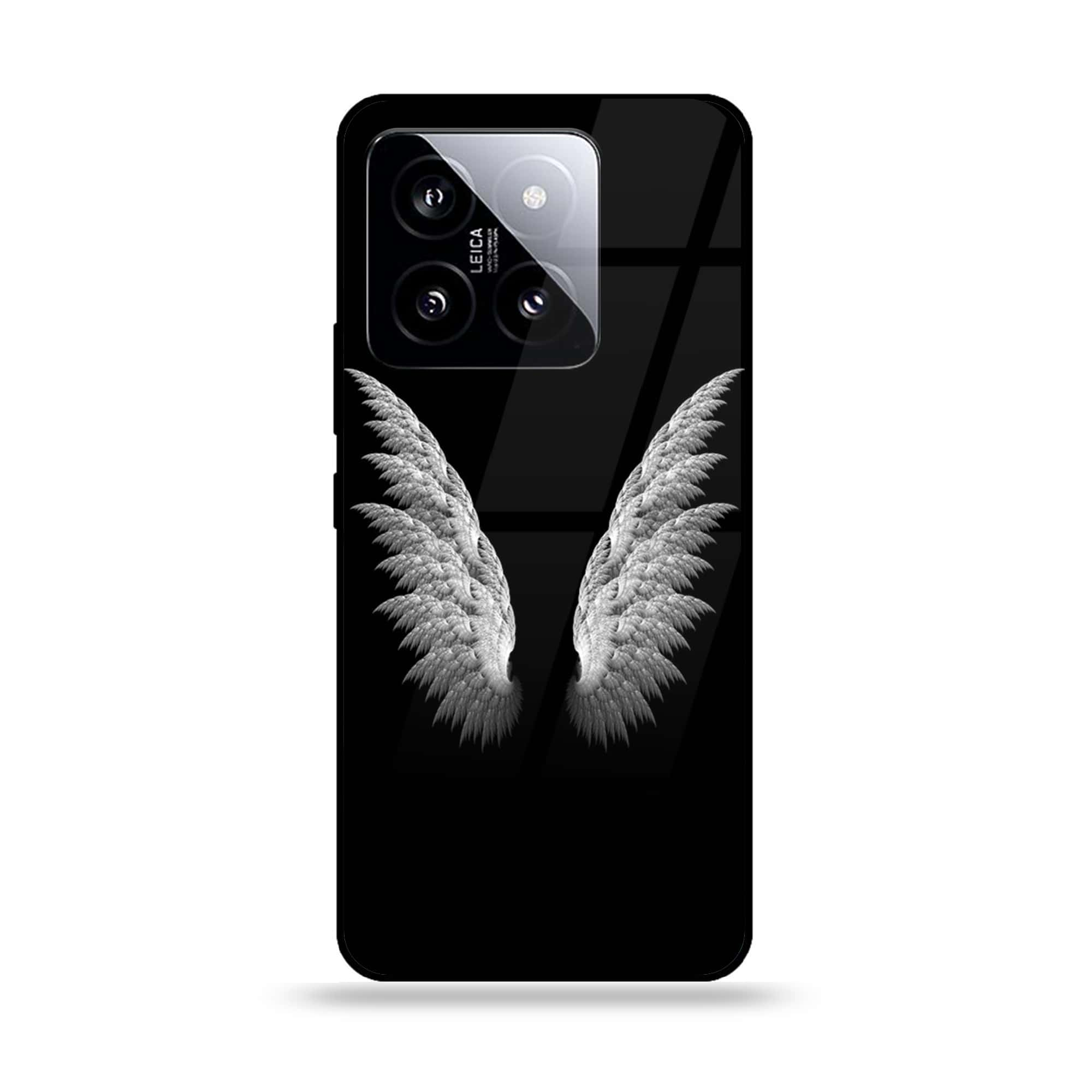 Xiaomi 14 - Angel Wings Series - Premium Printed Glass soft Bumper shock Proof Case