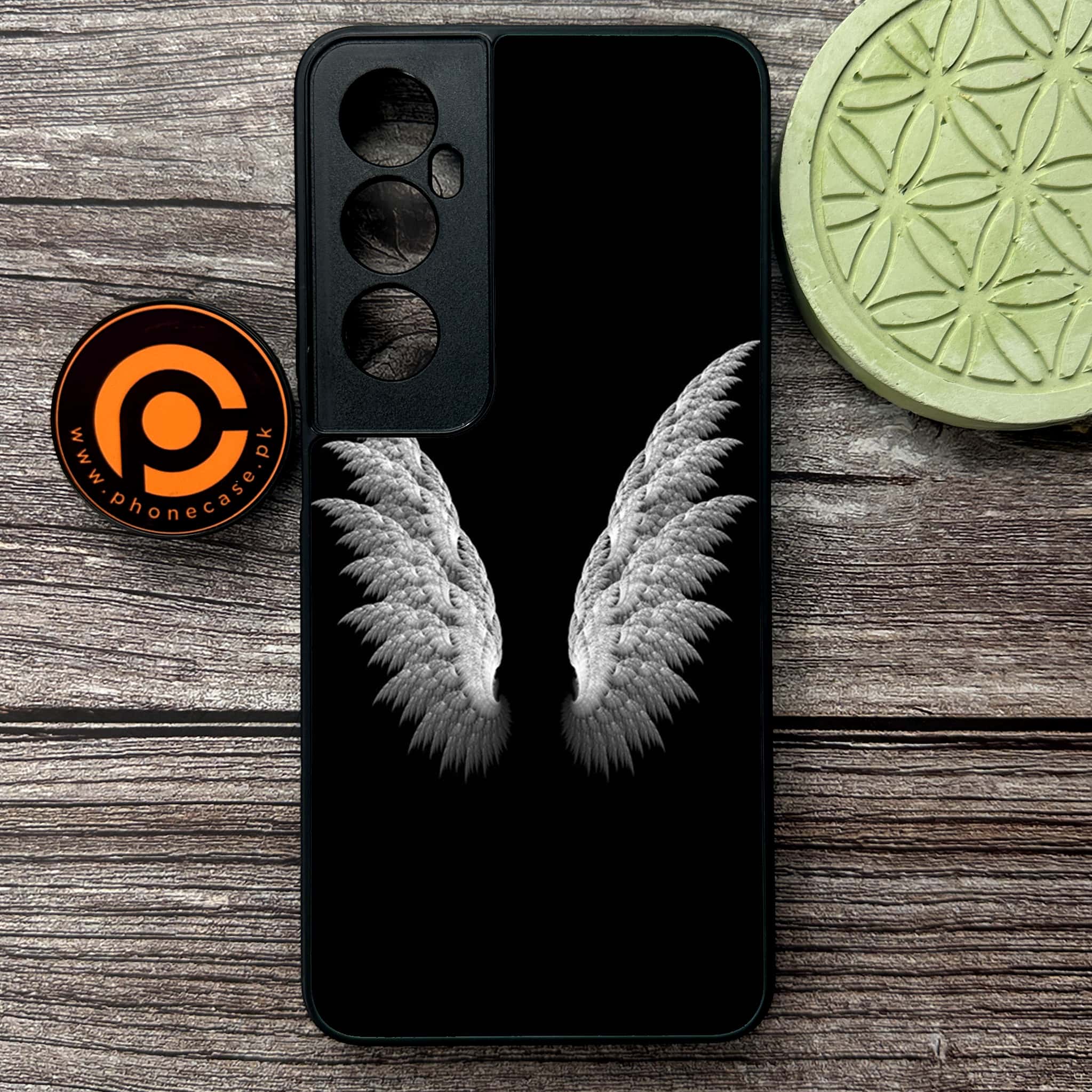 Realme C65  - Angel Wings Series - Premium Metal Printed soft Bumper shock Proof Case