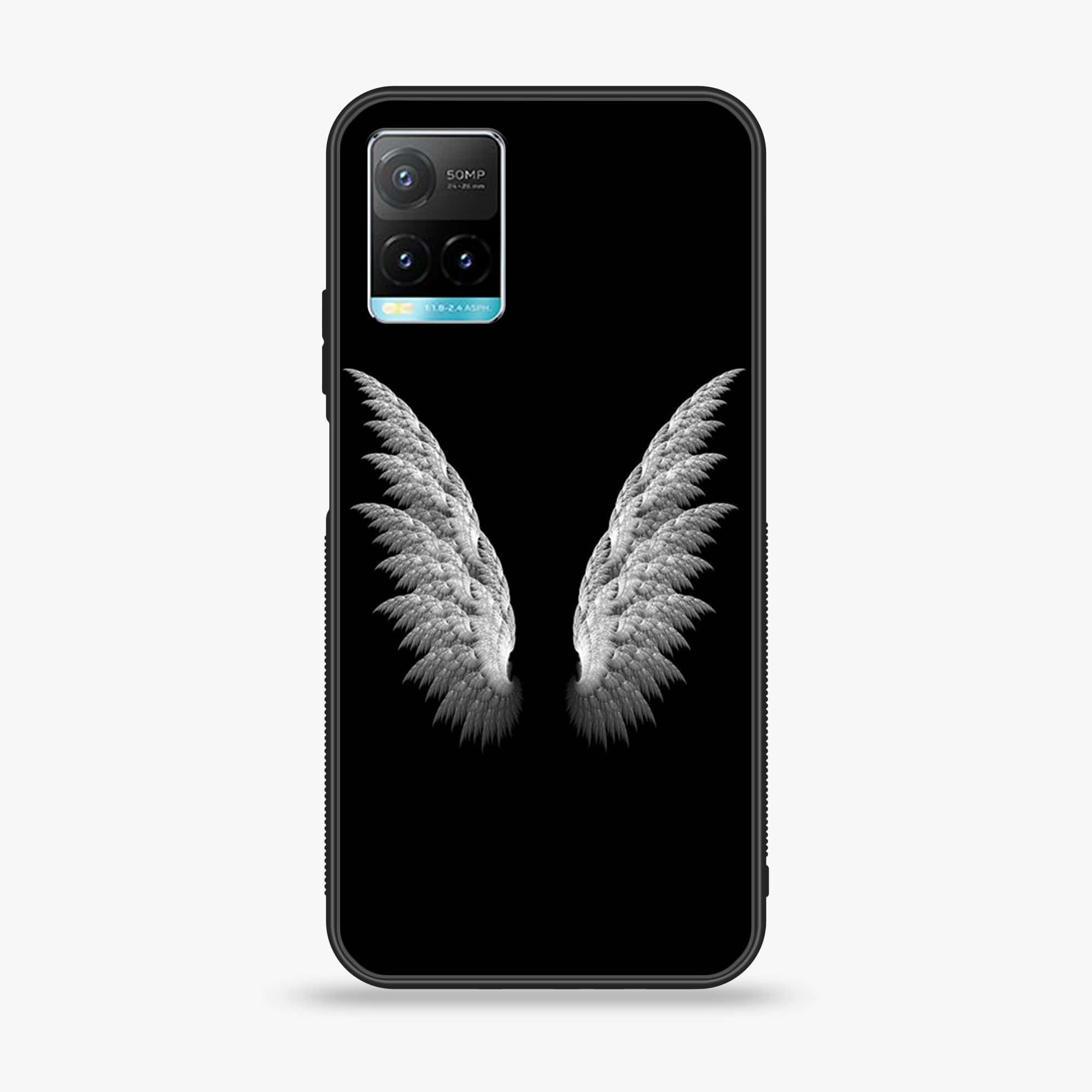 Vivo Y33T Angel Wings Series  Premium Printed Glass soft Bumper shock Proof Case