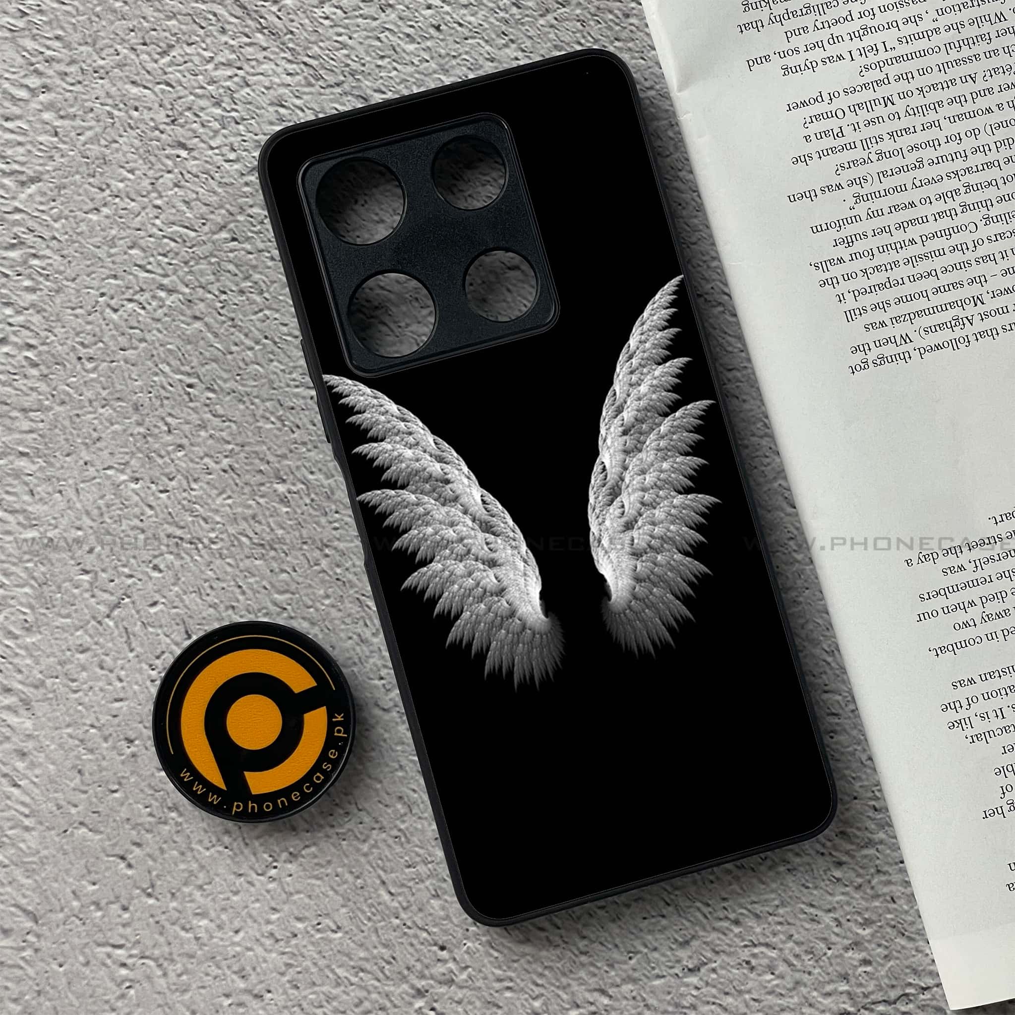 Infinix Note 30 Pro - Angel Wings Series - Premium Metal Printed soft Bumper shock Proof Case