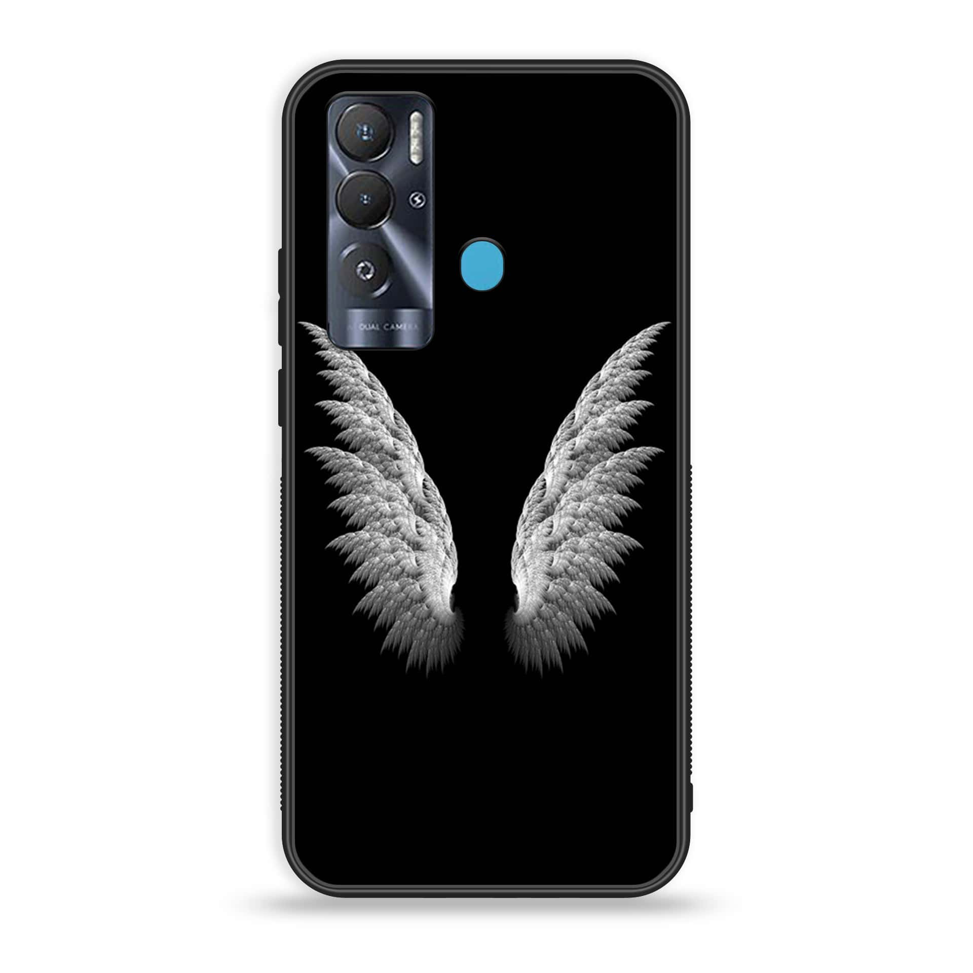 Tecno Pova Neo Angel Wings series Premium Printed Glass soft Bumper shock Proof Case