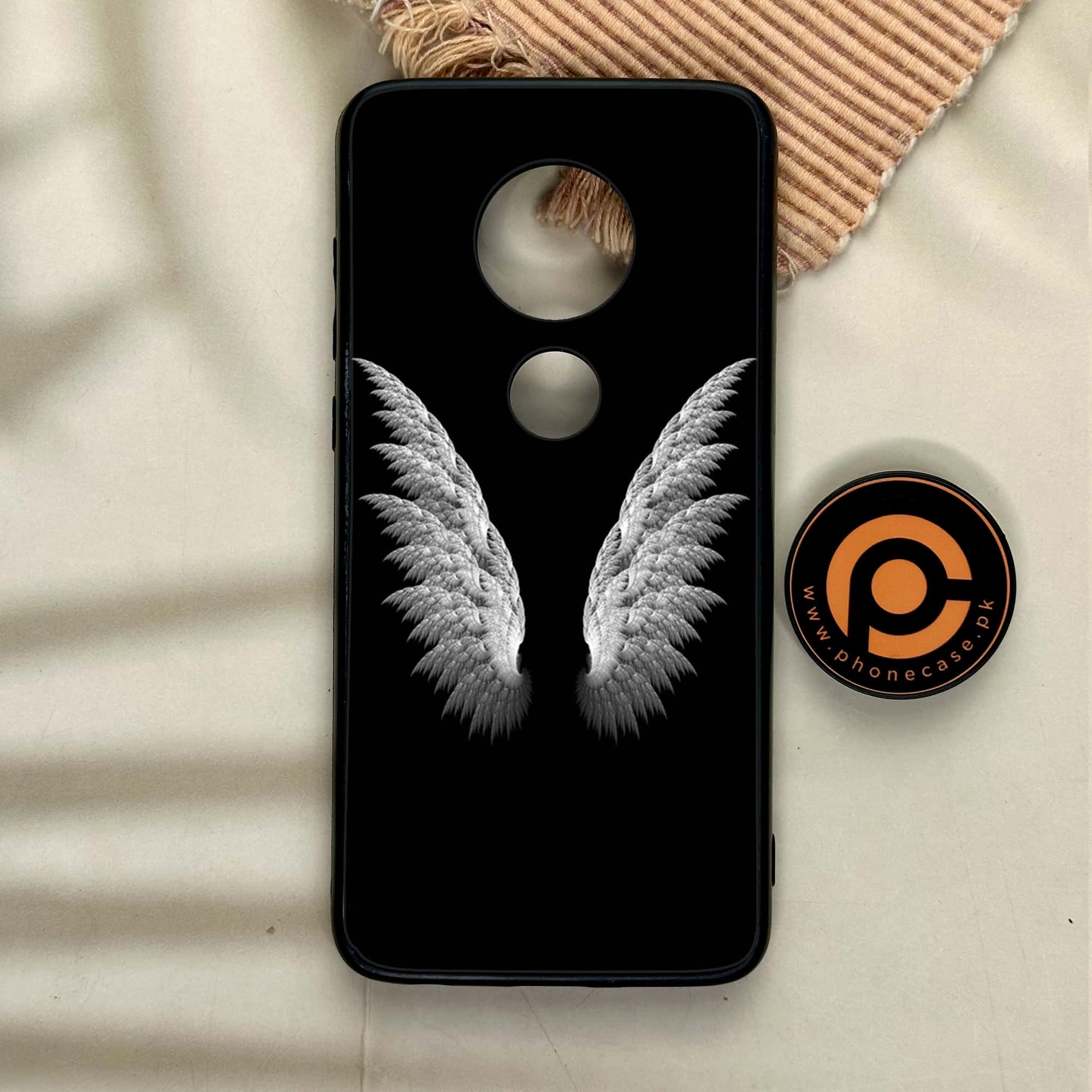 Moto G7 - Angel Wings Series - Premium Printed Glass soft Bumper shock Proof Case