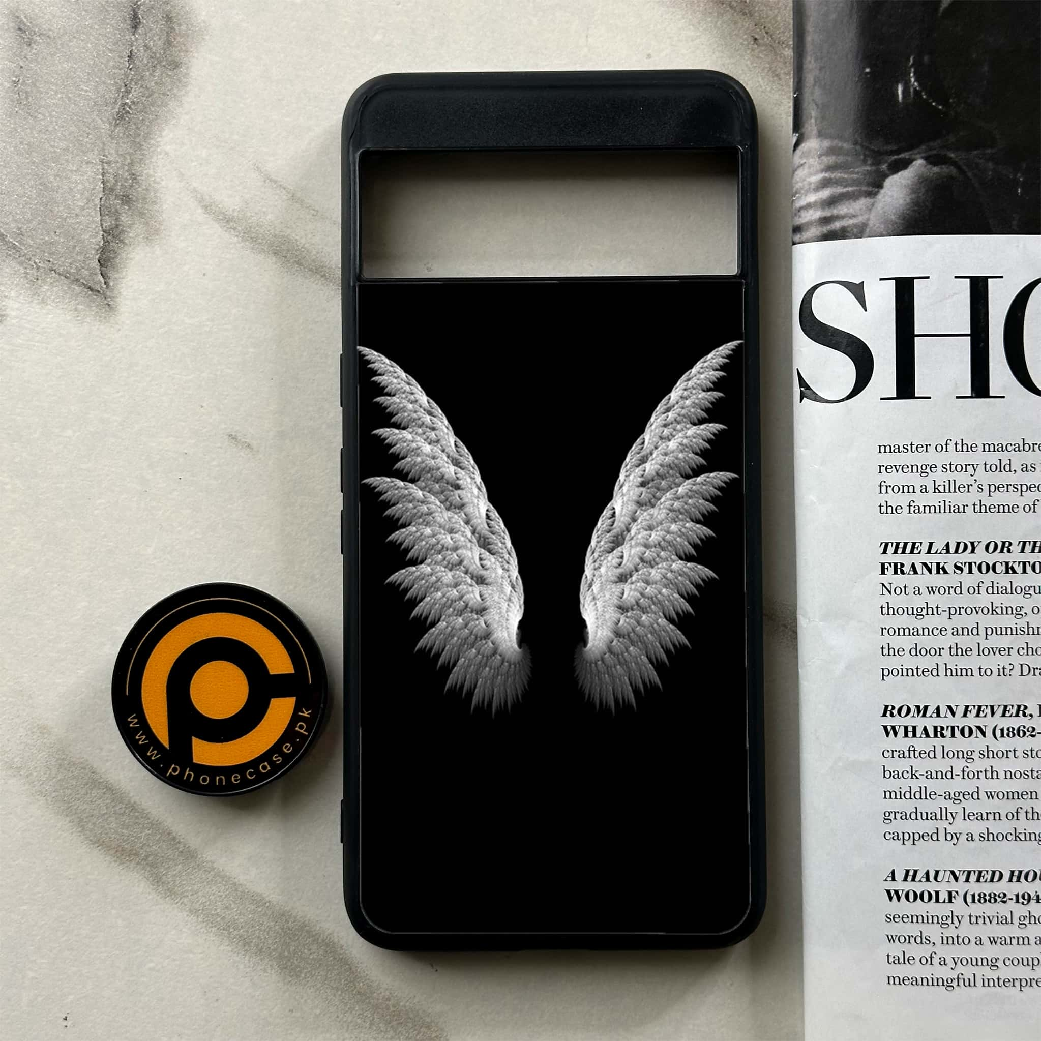 Google Pixel 8 Pro - Angel Wings Series - Premium Printed Glass soft Bumper shock Proof Case