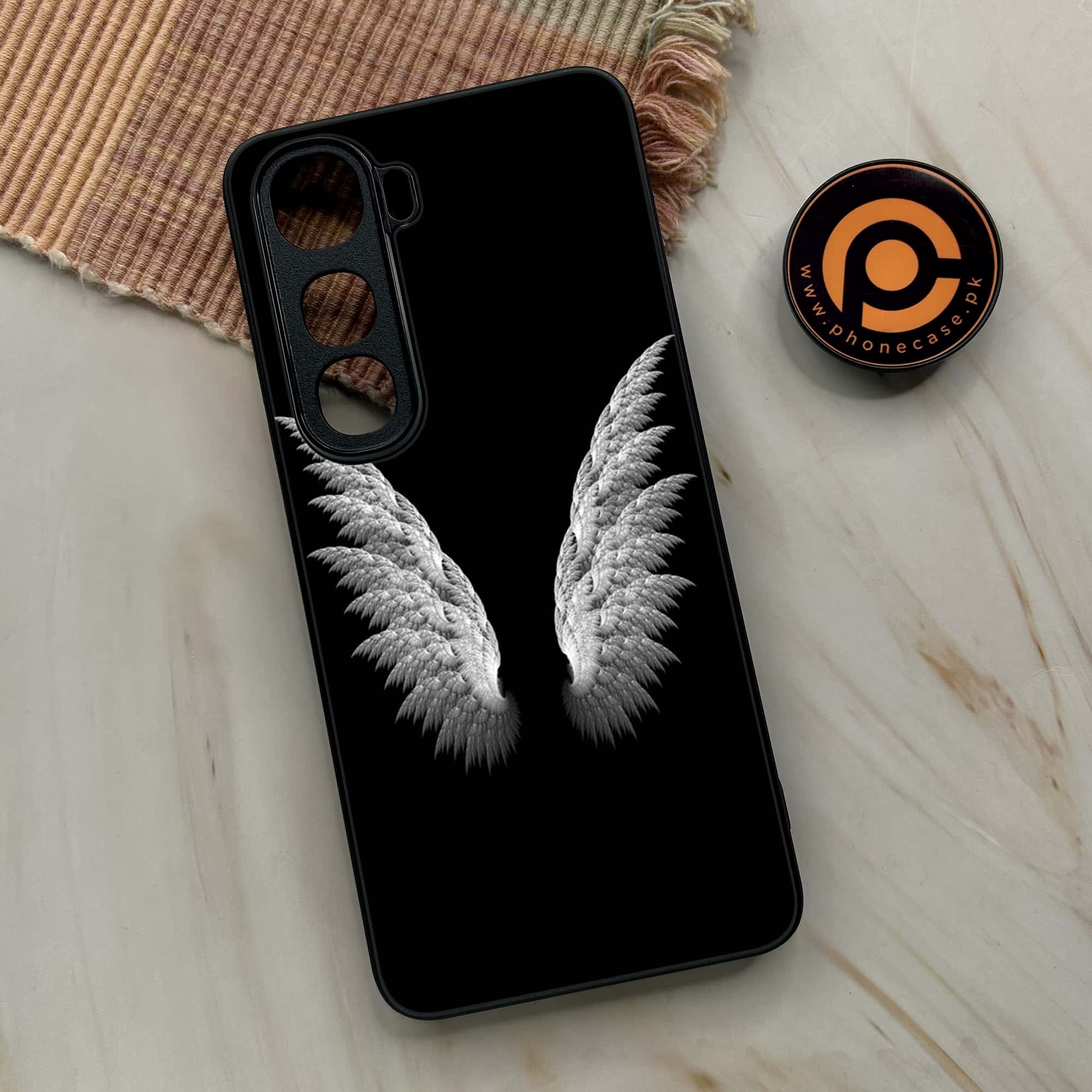 Vivo Y400 - Angel Wings Series - Premium Metal Printed soft Bumper shock Proof Case