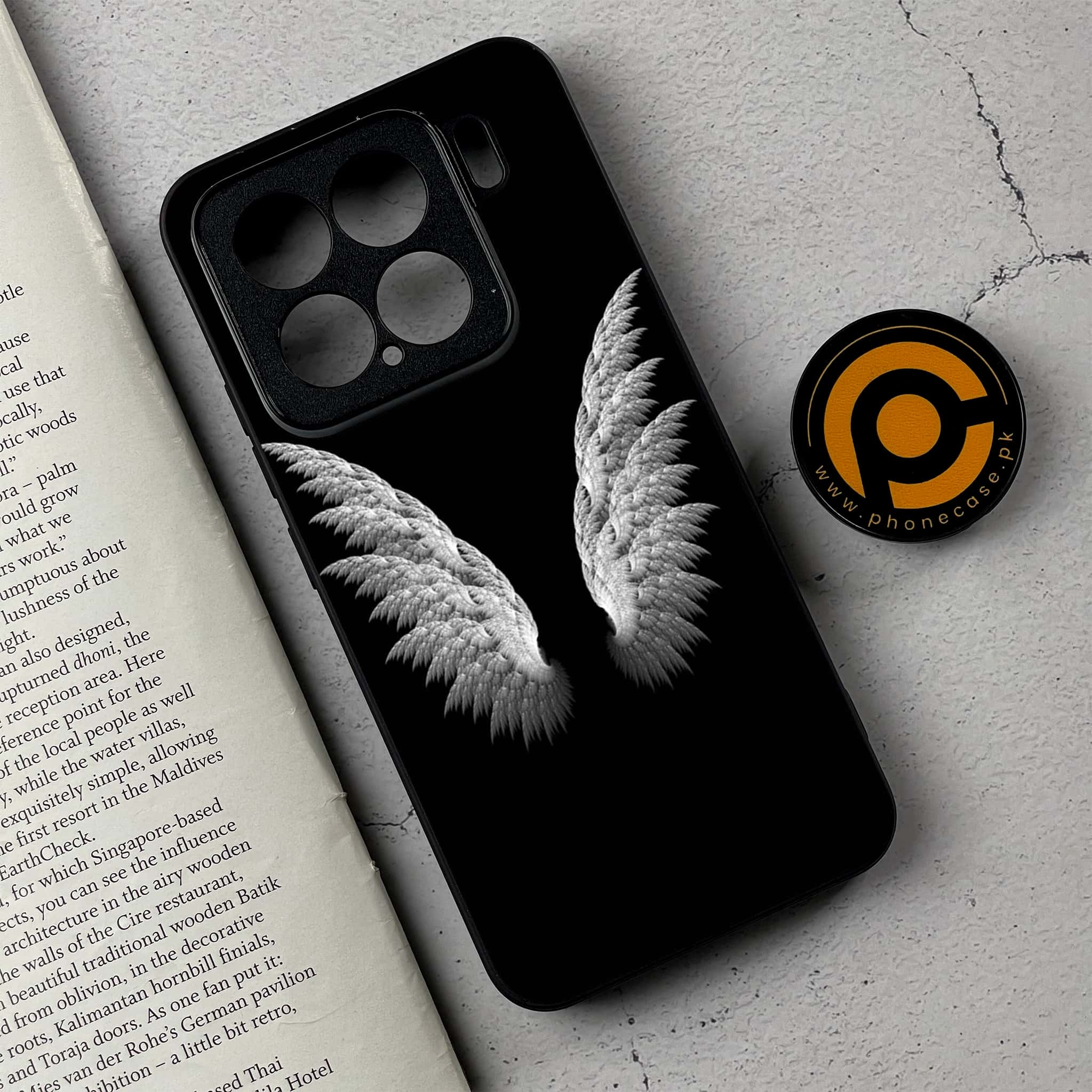 Xiaomi 15 - Angel Wings Series - Premium Metal Printed soft Bumper shock Proof Case