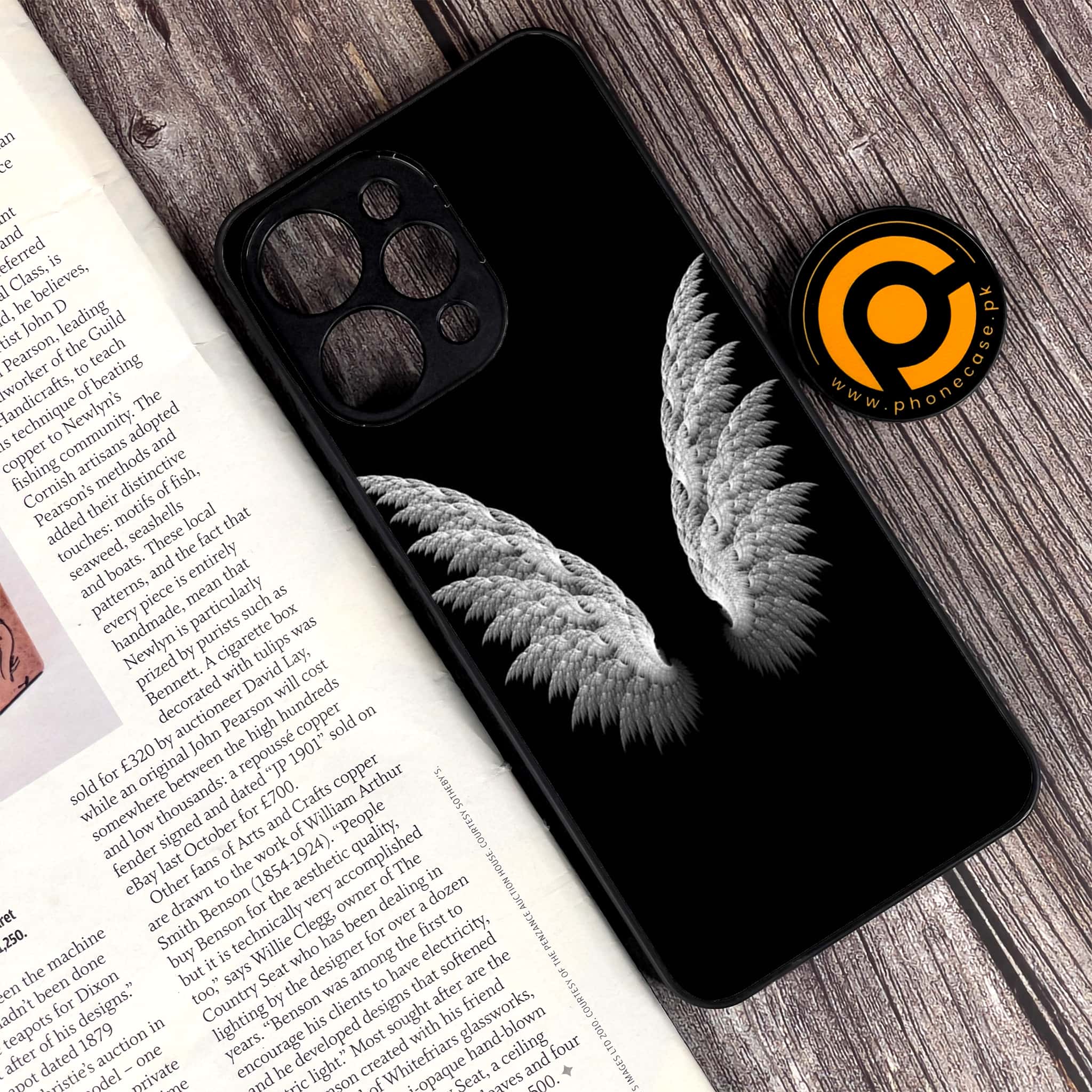 Xiaomi Redmi 12 - Angel Wings Series - Premium Printed Glass soft Bumper shock Proof Case