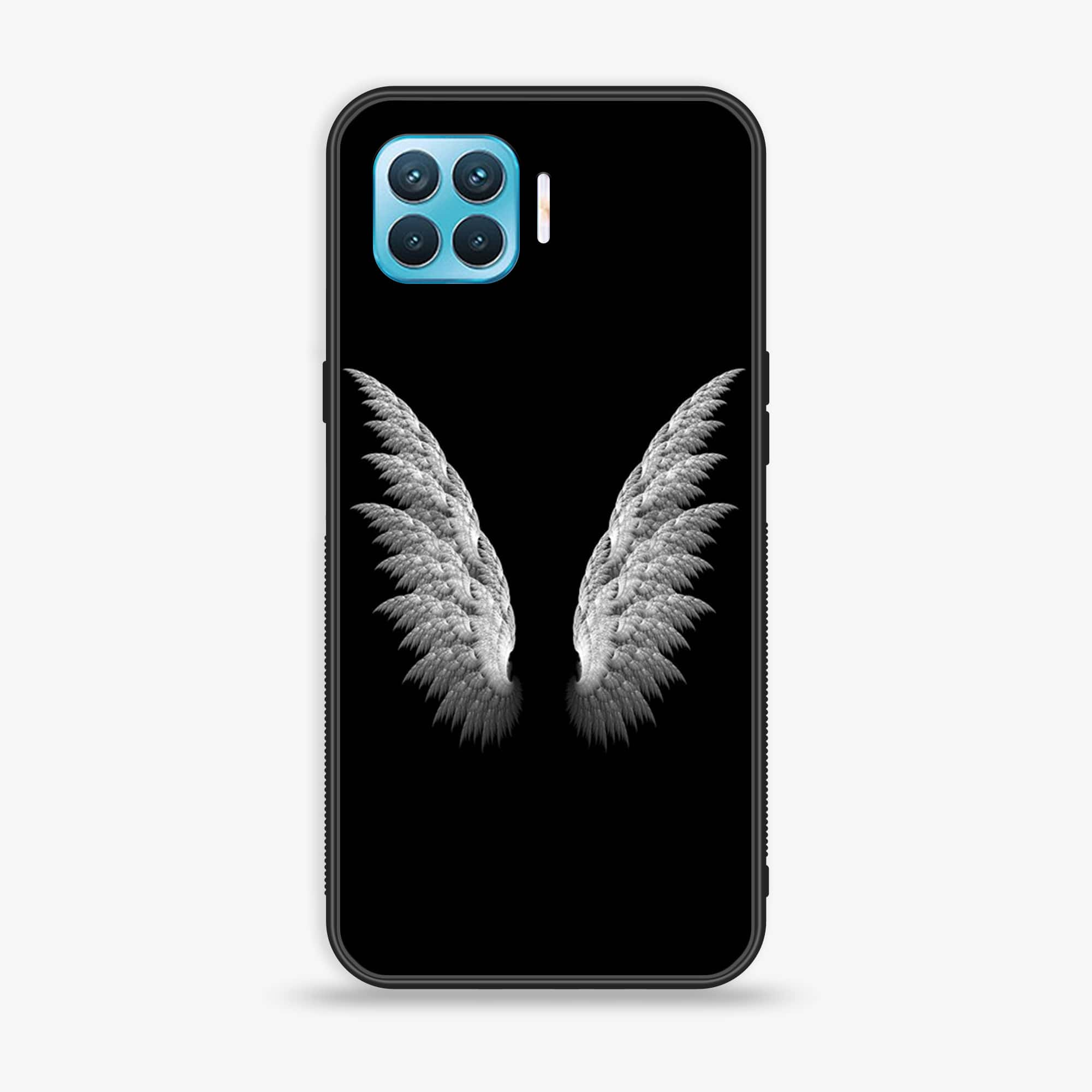 Oppo F17 - Angel Wings Series - Premium Printed Glass soft Bumper shock Proof Case