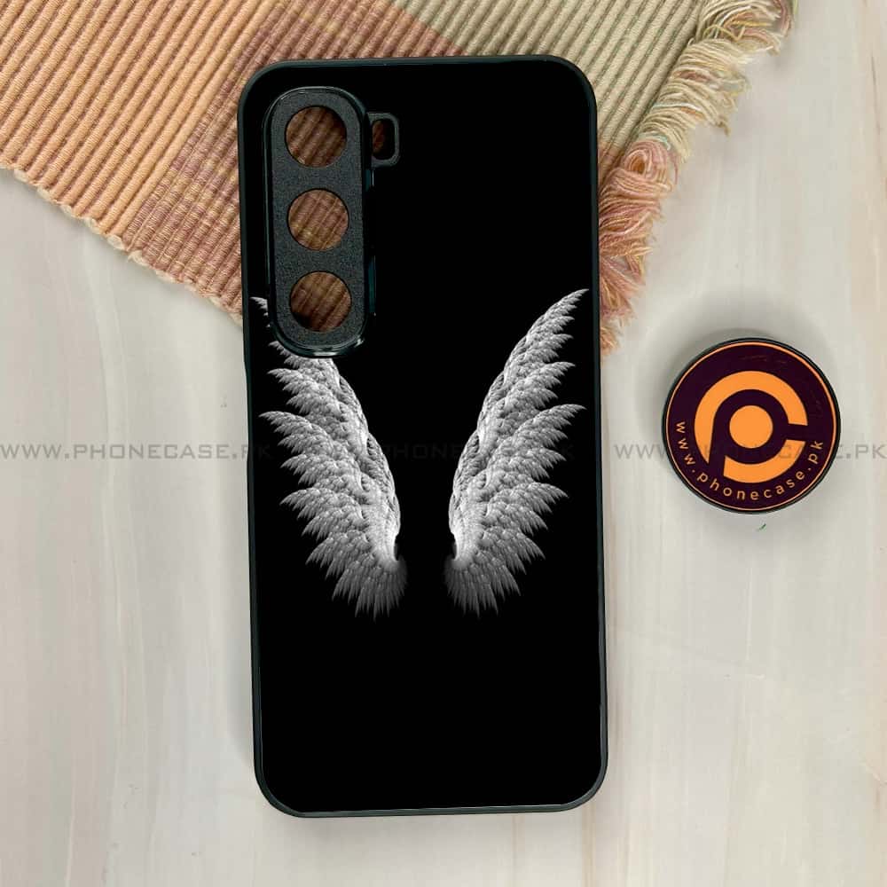 Infinix Hot 60i - Angel Wings Series - Premium Metal Printed soft Bumper shock Proof Case