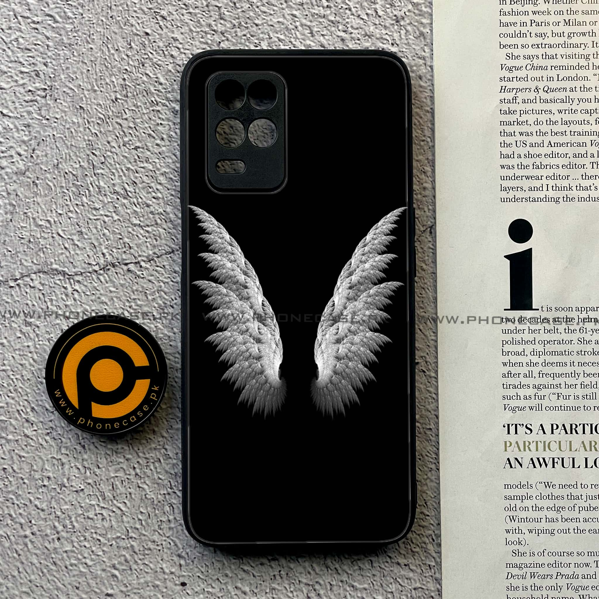 Realme Narzo 30 5G - Angel  Wings Series - Premium Printed Glass soft Bumper shock Proof Case