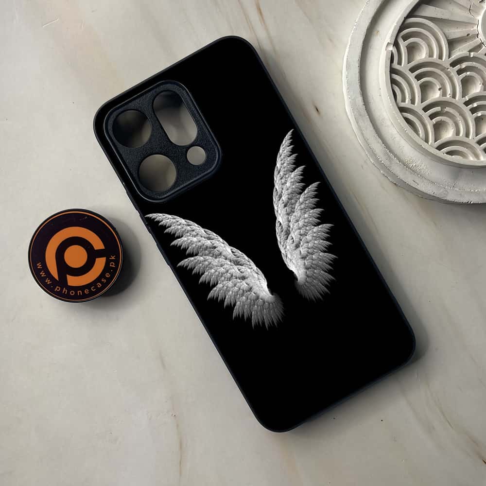 Oppo Reno 14 5G - Angel Wings Series - Premium Metal Printed soft Bumper shock Proof Case