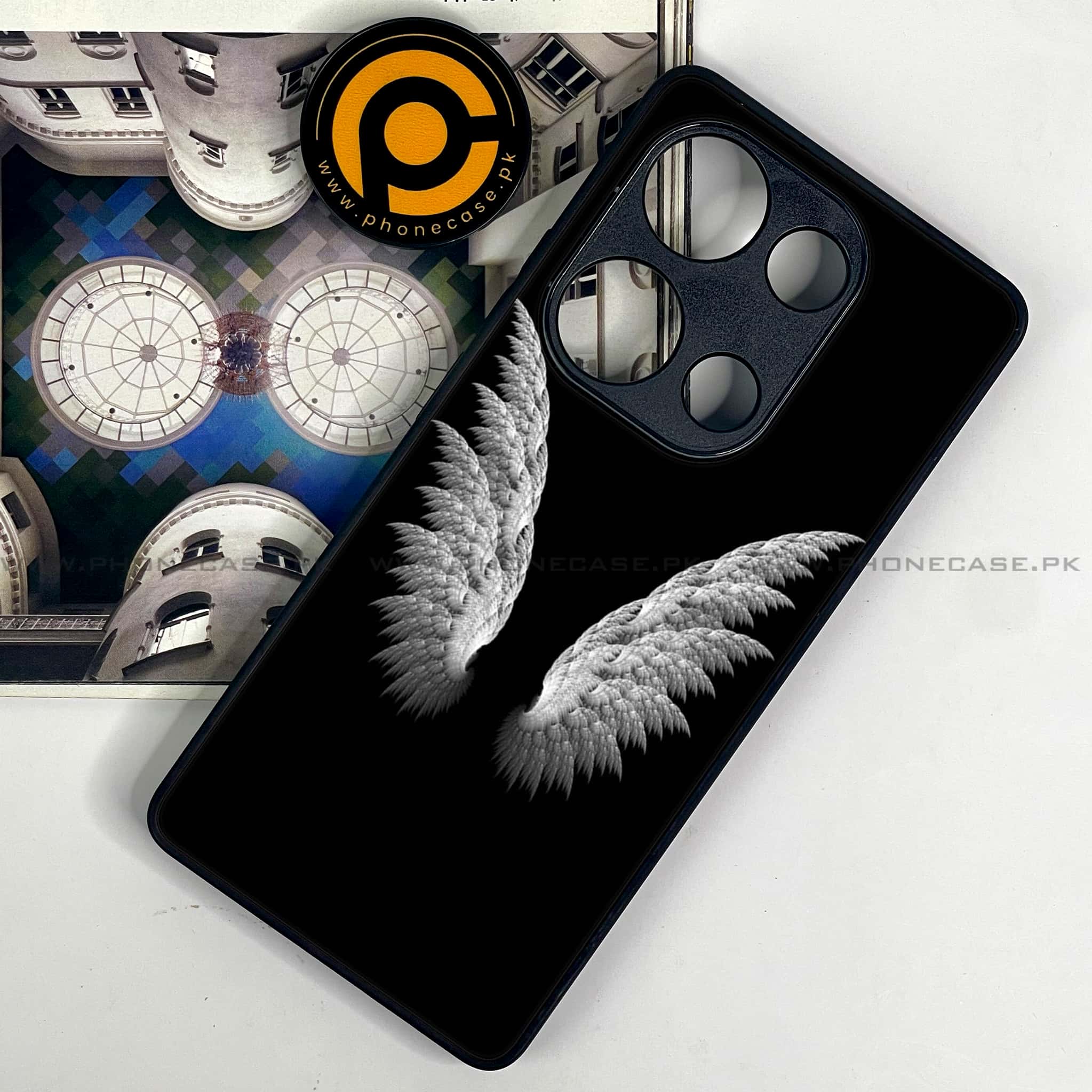 Redmi Note 13 Pro 4G - Angel Wings Series - Premium Metal Printed soft Bumper shock Proof Case