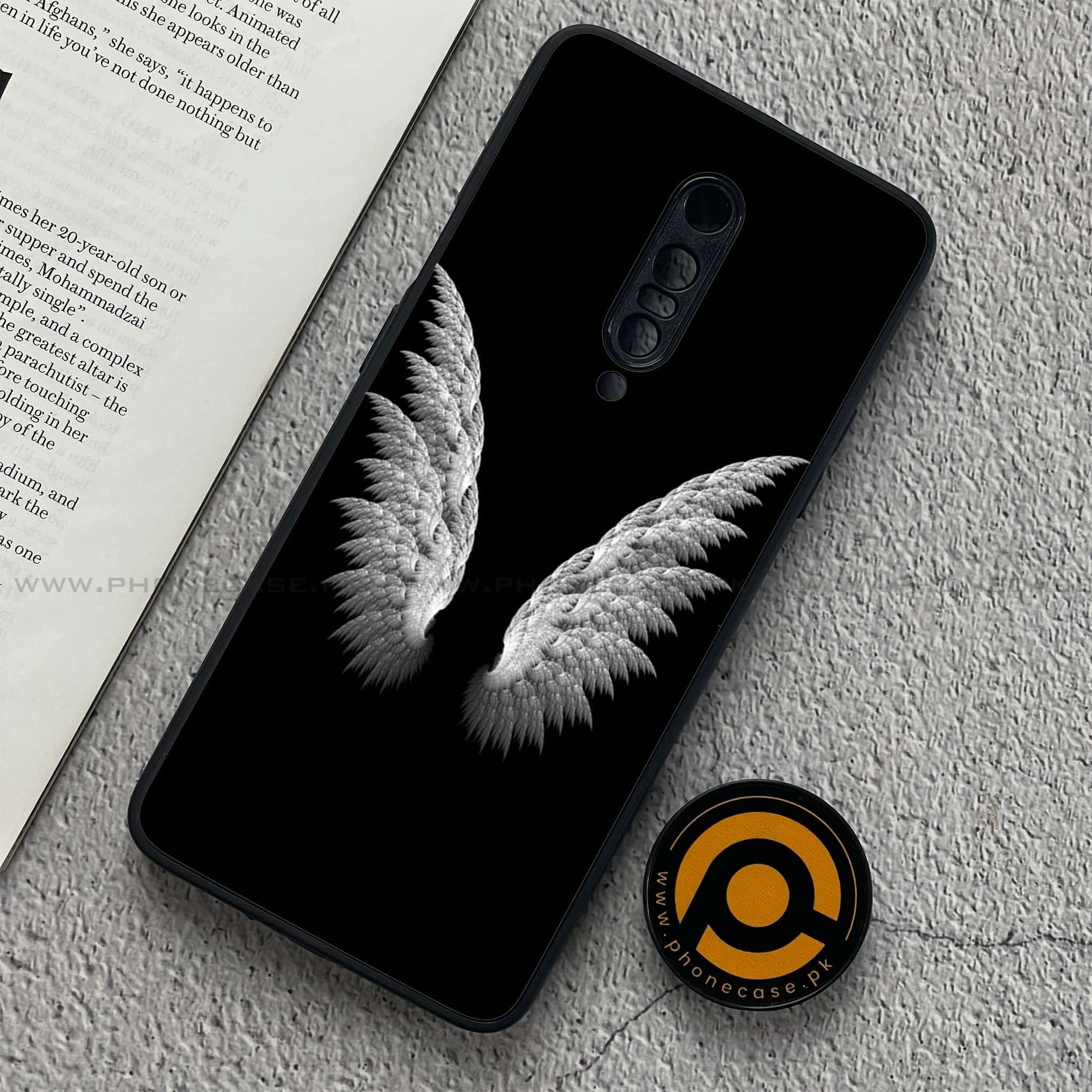 OnePlus 7 Pro - Angel Wings Series - Premium Printed Glass soft Bumper shock Proof Case