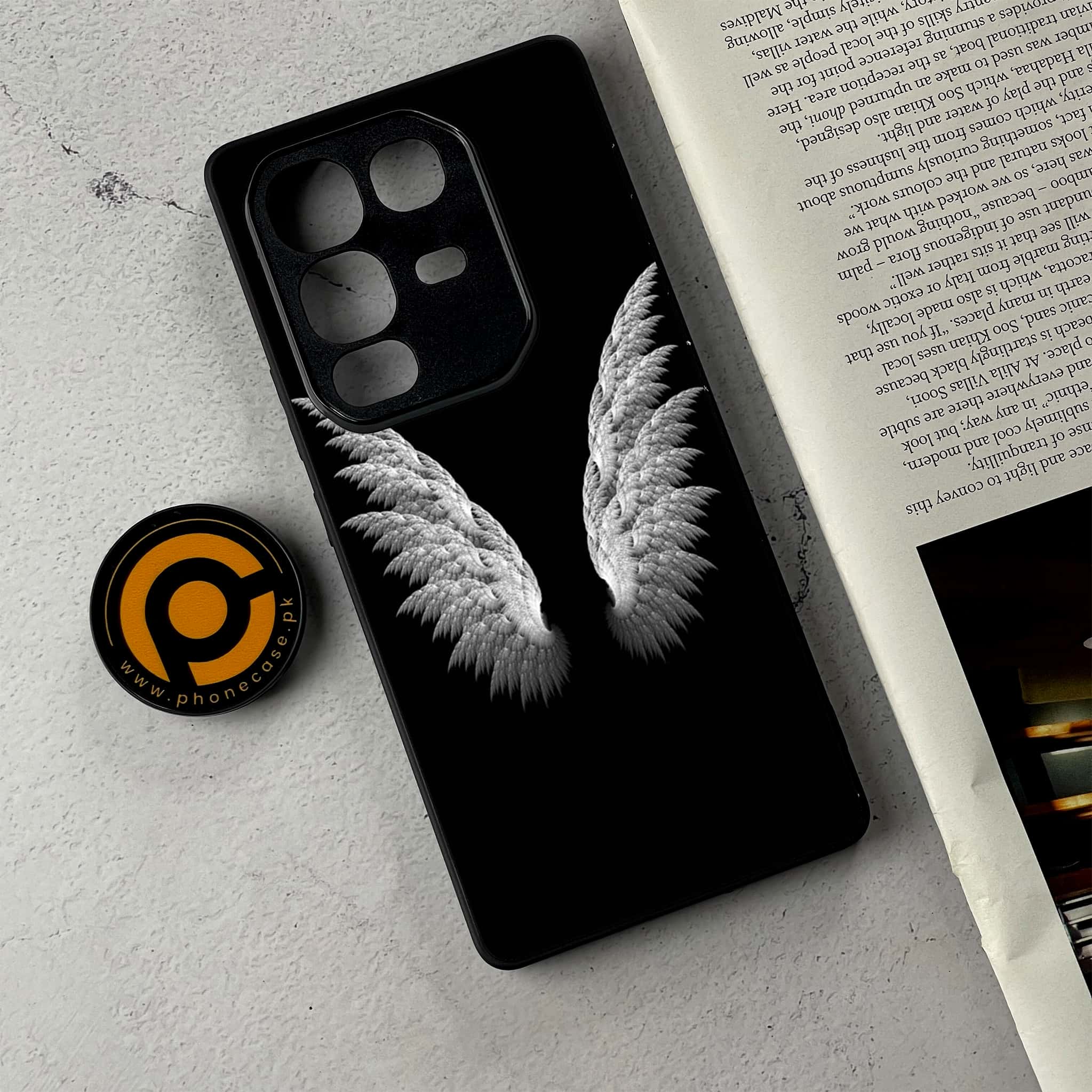 Infinix Note 50 - Angel Wings Series - Premium Metal Printed Soft Bumper Shockproof Case