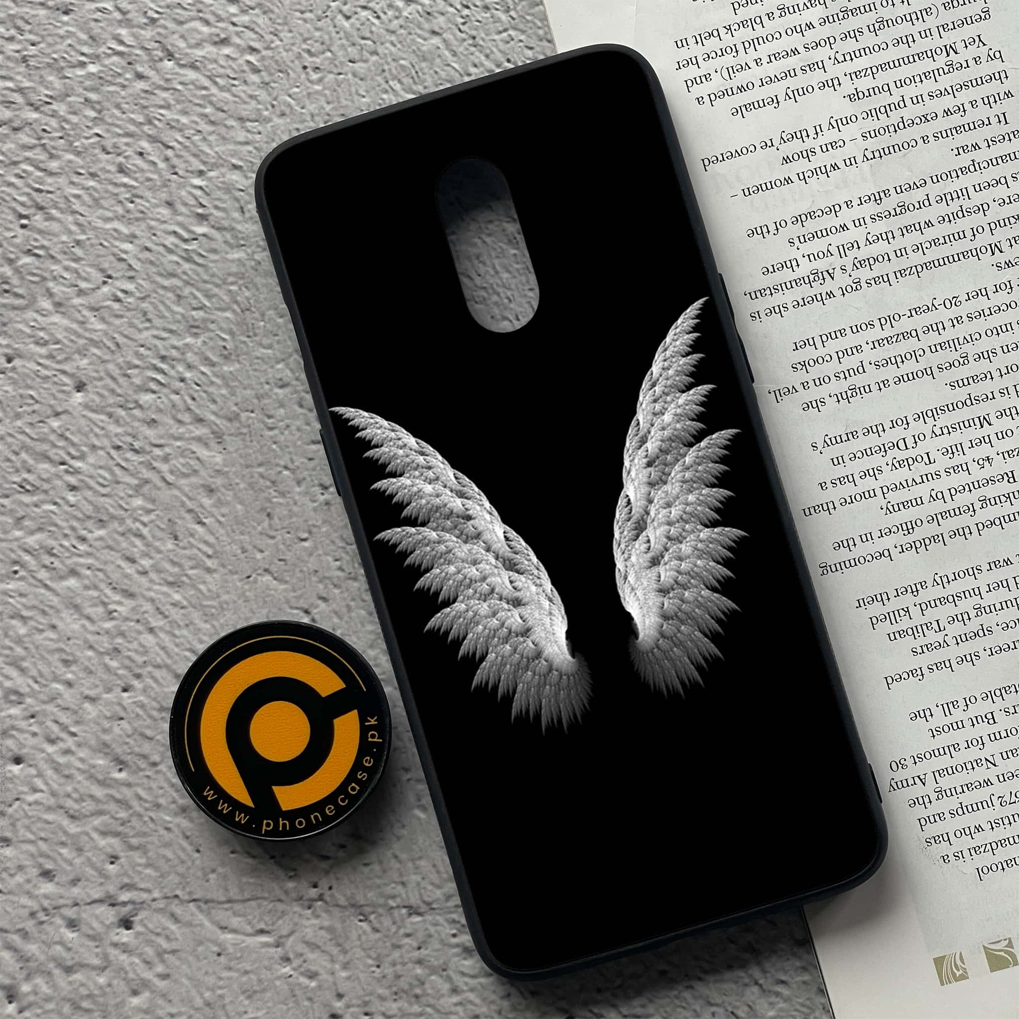 OnePlus 7 - Angel Wings Series - Premium Printed Glass soft Bumper shock Proof Case