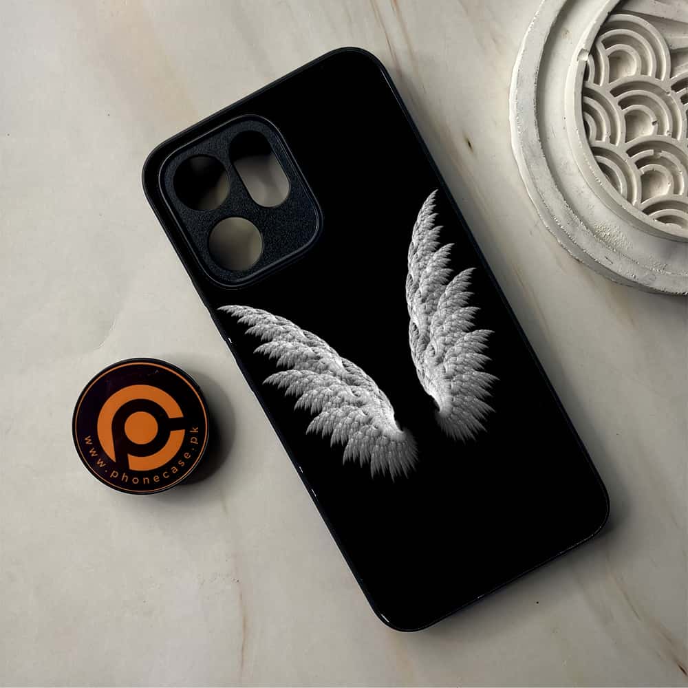 Oppo Reno 14F - Angel Wings Series - Premium Metal Printed Soft Bumper Shockproof Case
