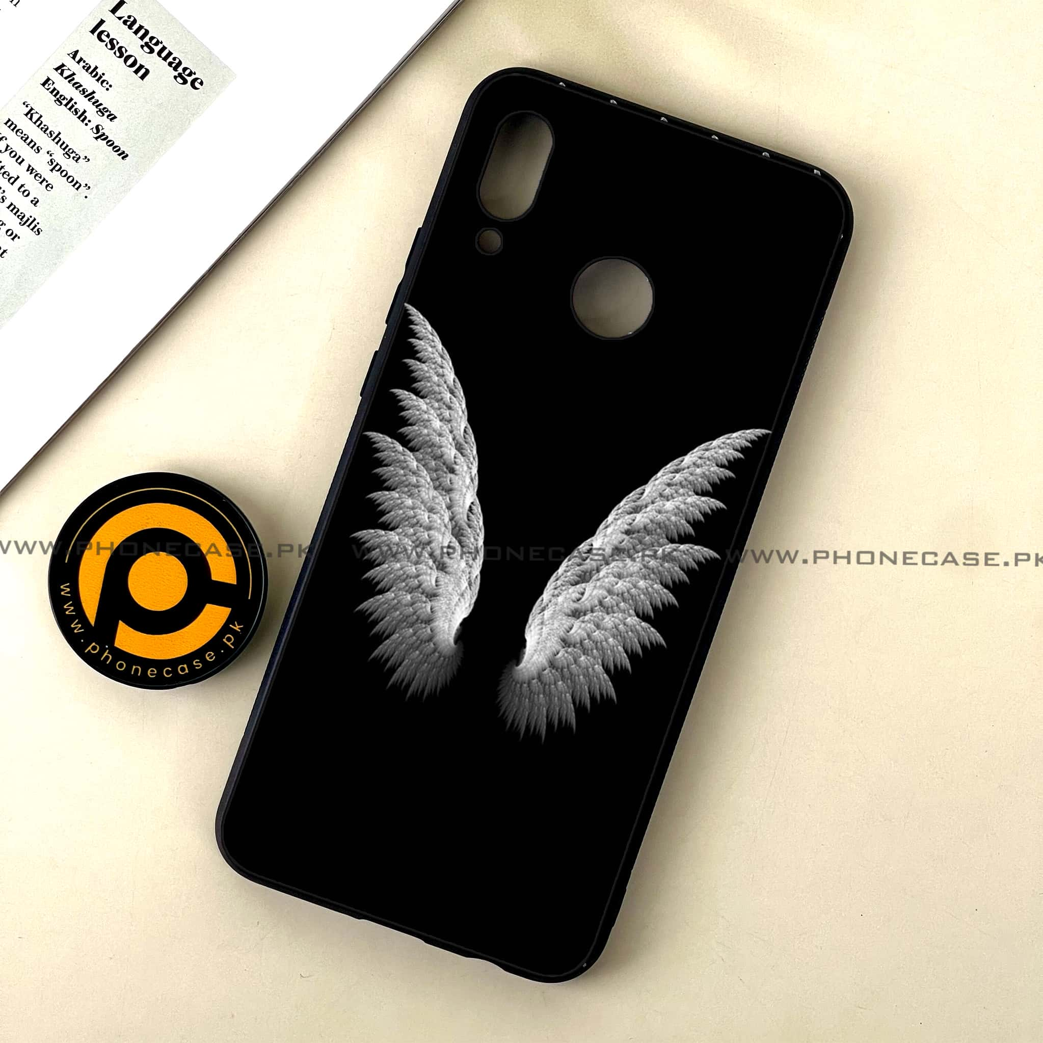 Huawei Nova 3 - Angel Wings Series - Premium Printed Glass soft Bumper shock Proof Case