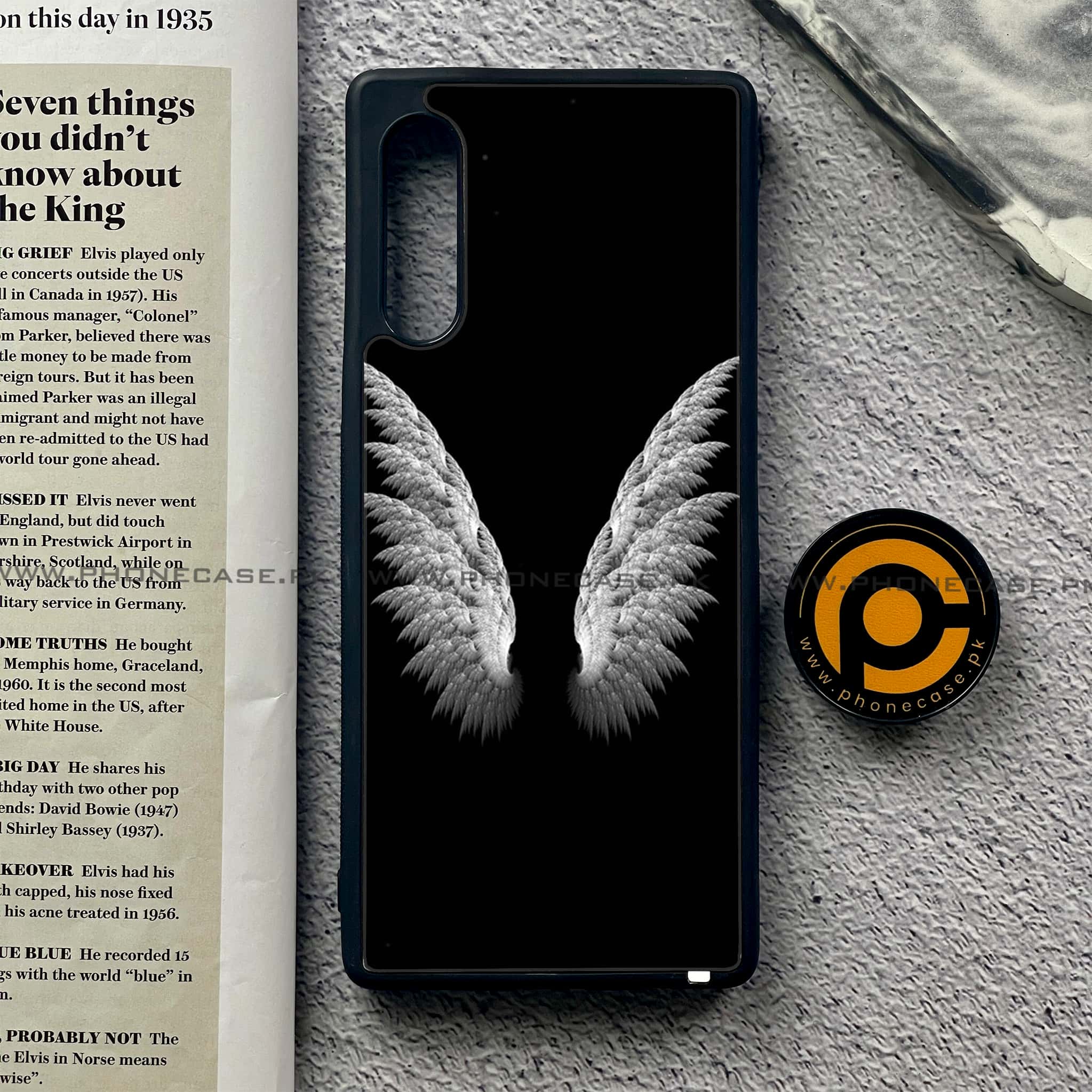 LG Velvet - Angel Wings Series - Premium Printed Glass soft Bumper shock Proof Case