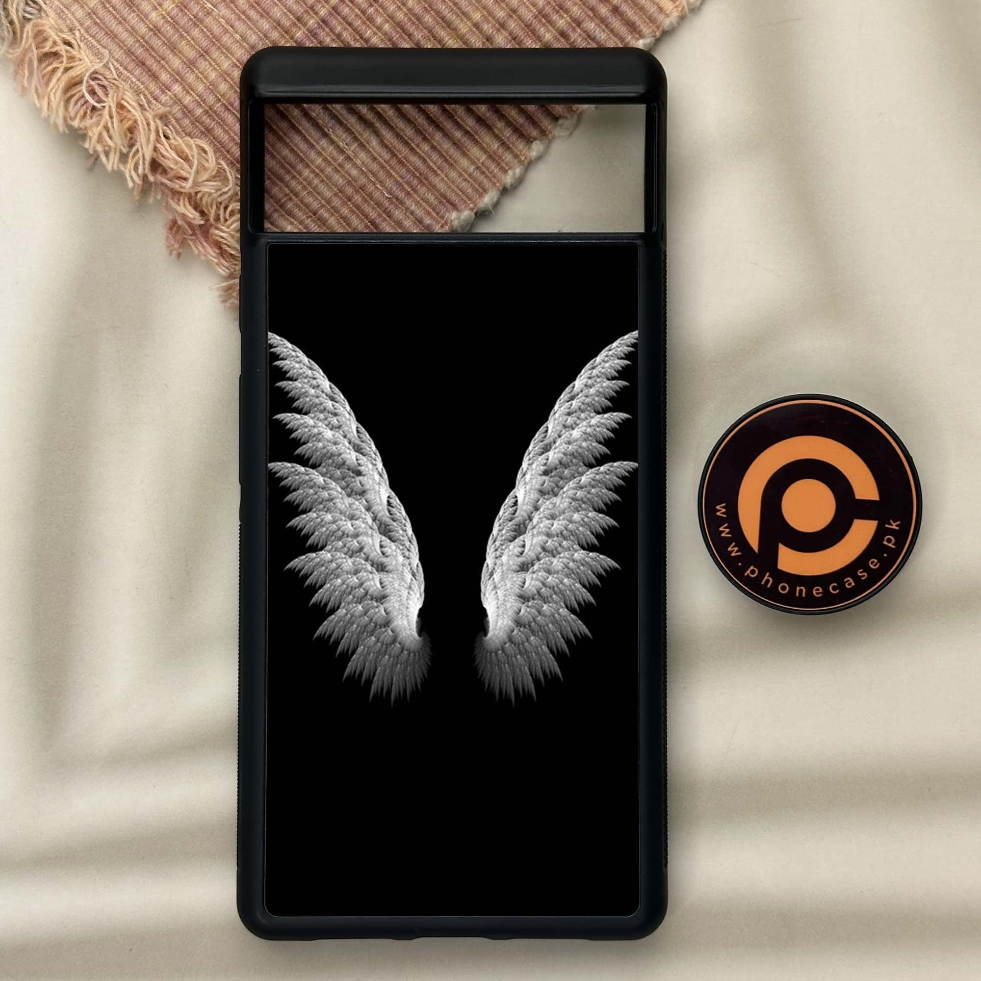 Google Pixel 6 - Angel Wings Series - Premium Metal Printed soft Bumper Shock Proof Case