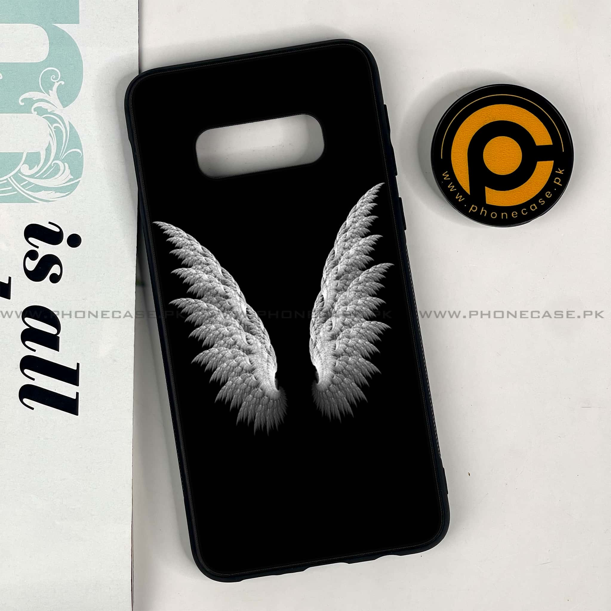 Galaxy S10e - Angel Wings Series - Premium Printed Glass soft Bumper shock Proof Case