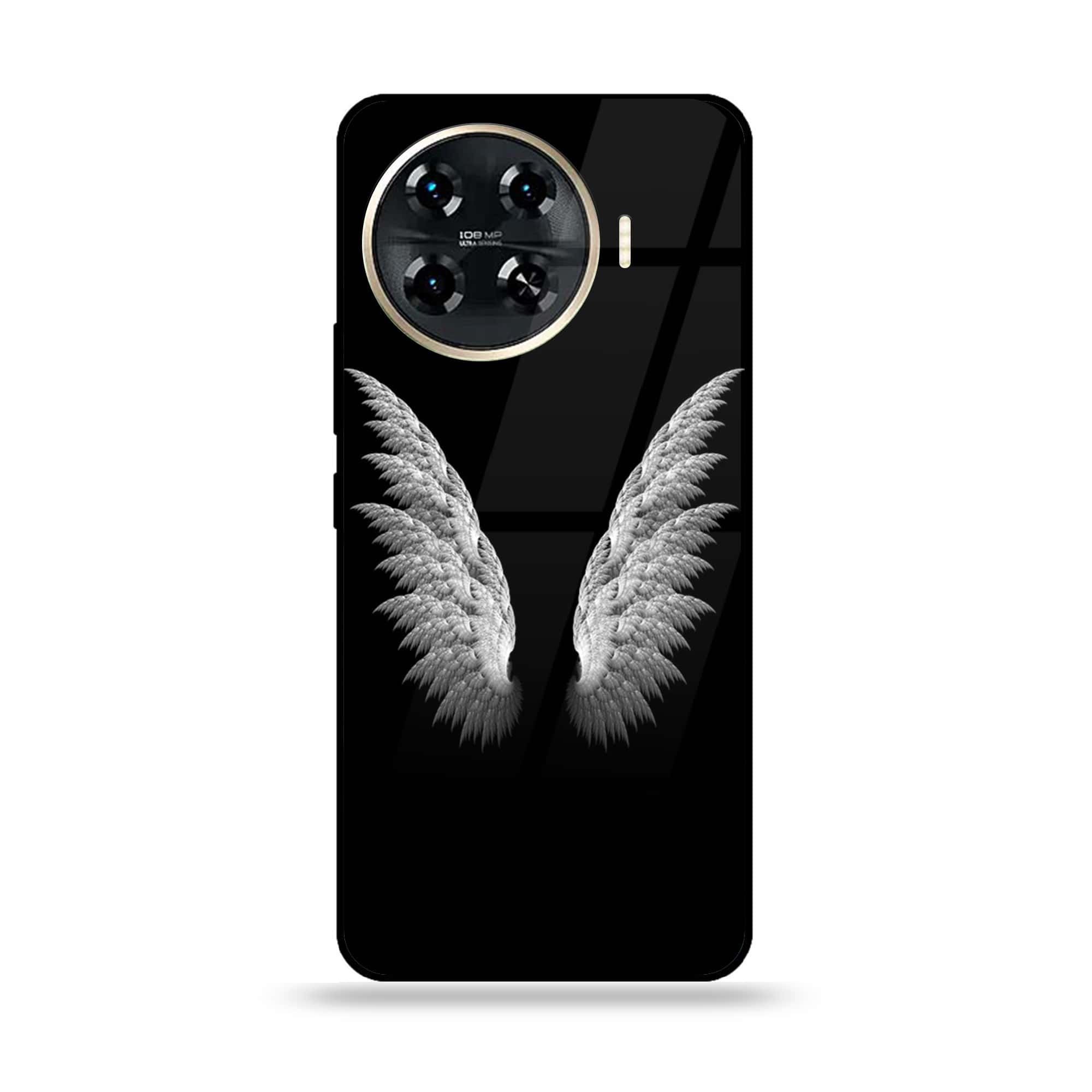 Tecno Spark 20 pro plus - Angel Wings Series - Premium Printed Glass soft Bumper shock Proof Case