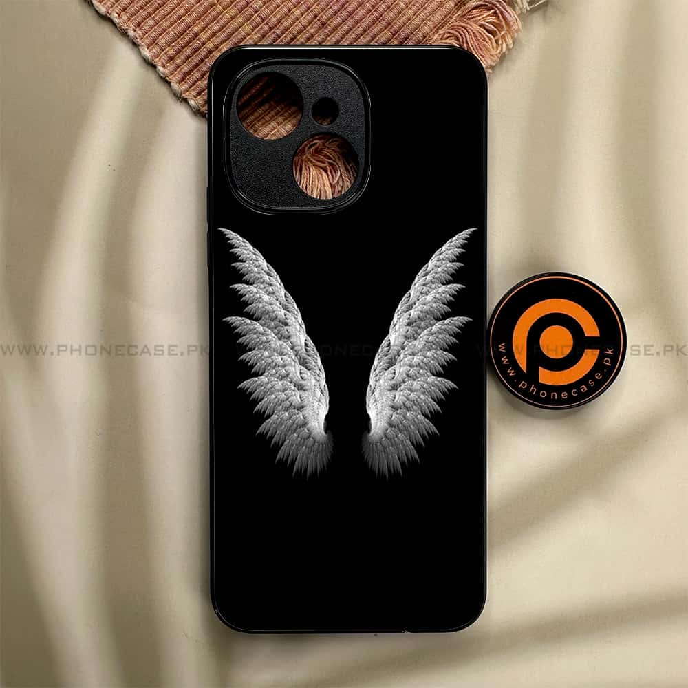 Tecno Spark 40C - Angel Wings Series - Premium Metal Printed soft Bumper shock Proof Case
