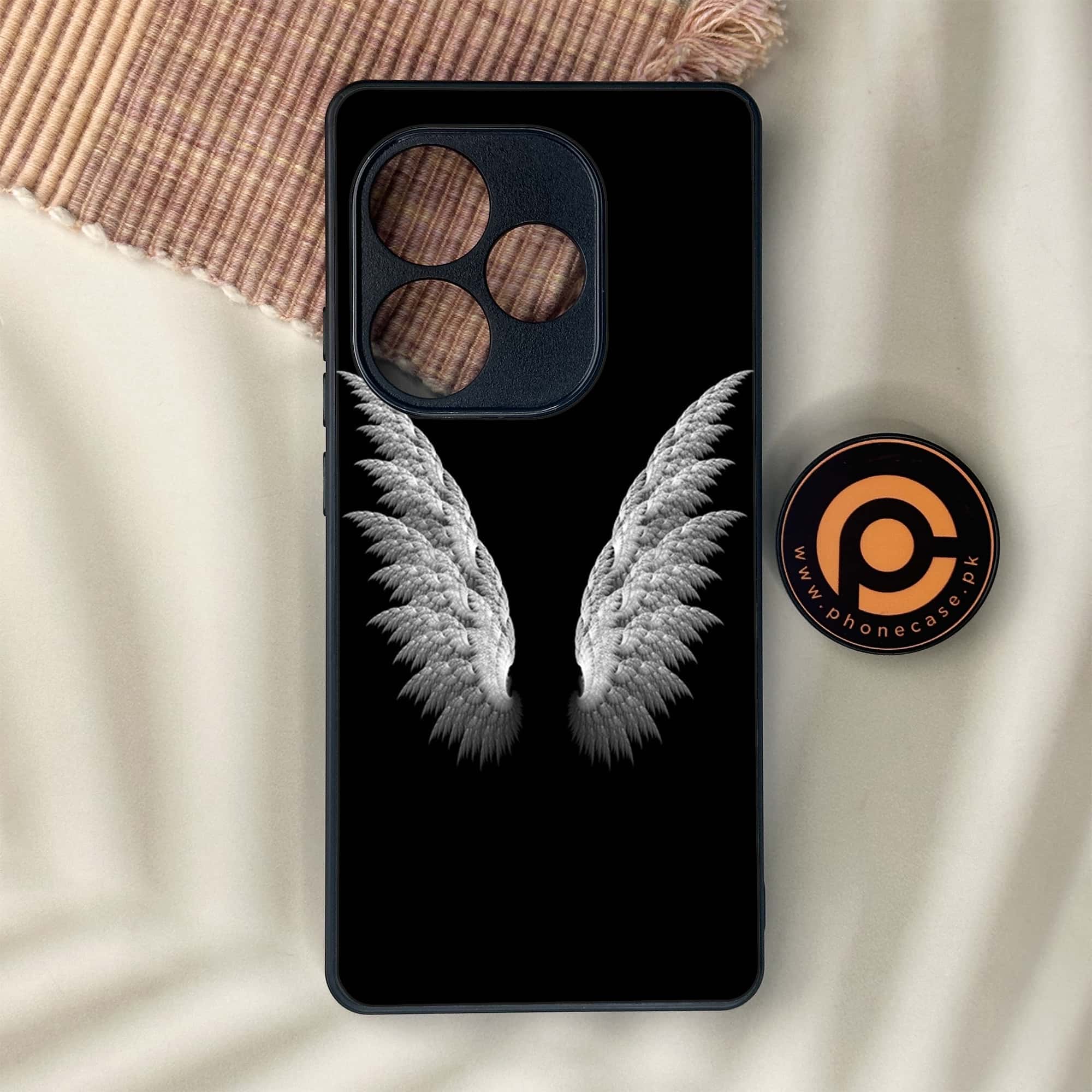 Realme GT 6 - Angel Wings Series - Premium Metal Printed soft Bumper shock Proof Case