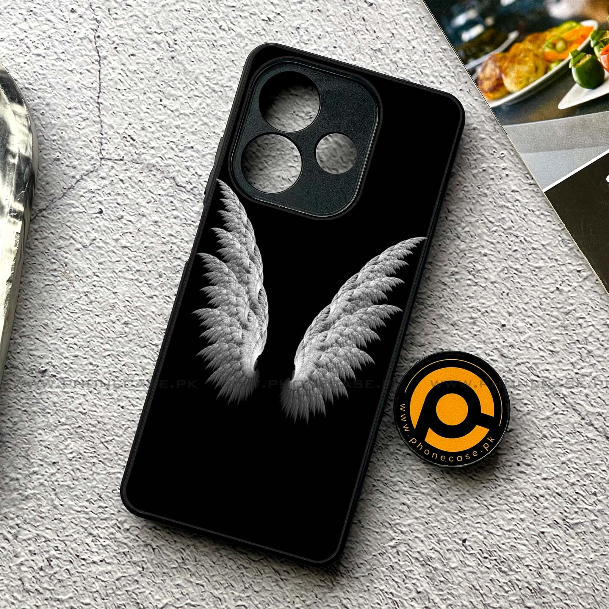 Oppo A5 Pro - Angel Wings Series - Premium Metal Printed soft Bumper shock Proof Case