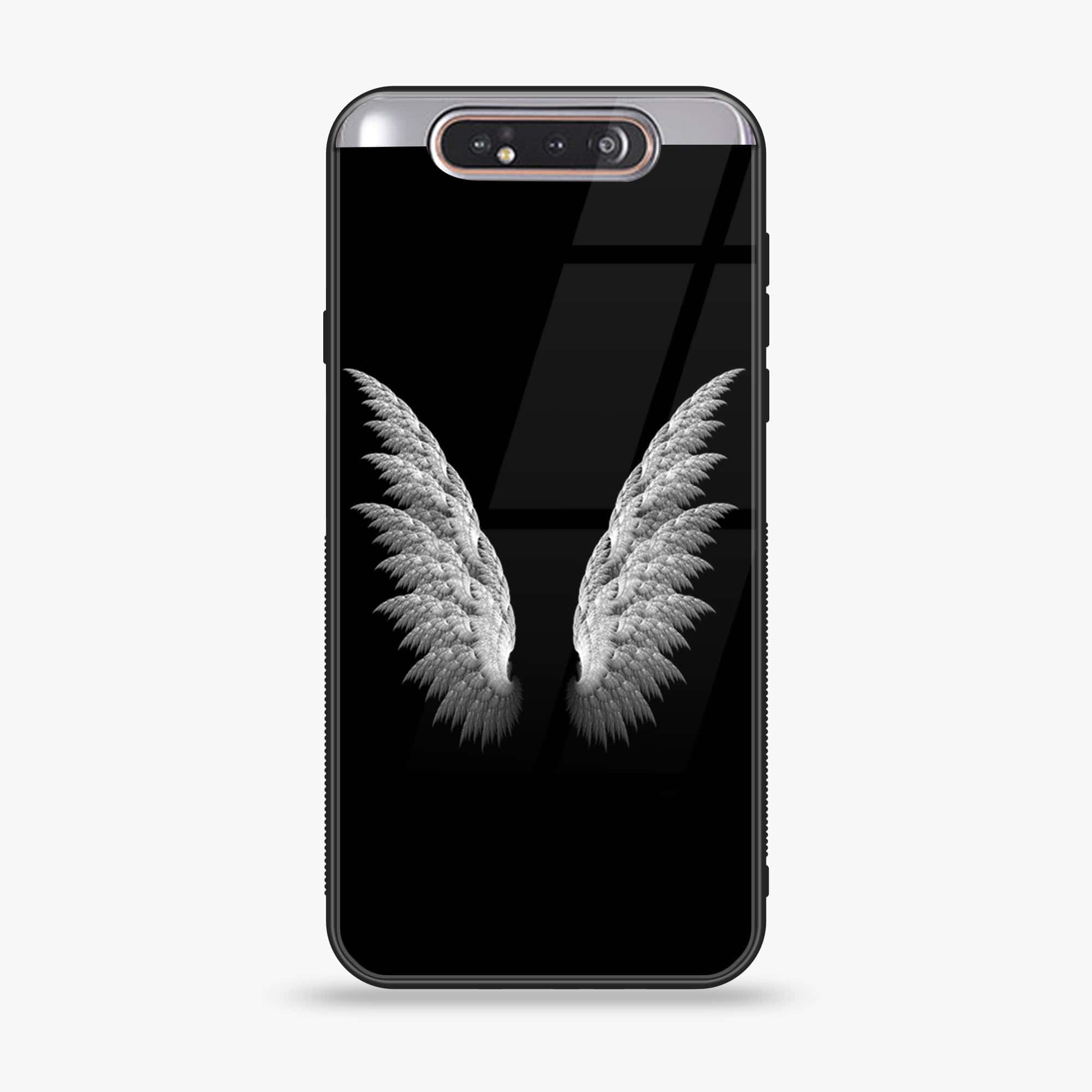 Samsung Galaxy A80 - Angel Wings Series - Premium Printed Glass soft Bumper shock Proof Case