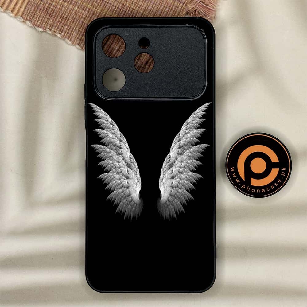 Tecno Spark 40 - Angel Wings Series - Premium Metal Printed soft Bumper shock Proof Case