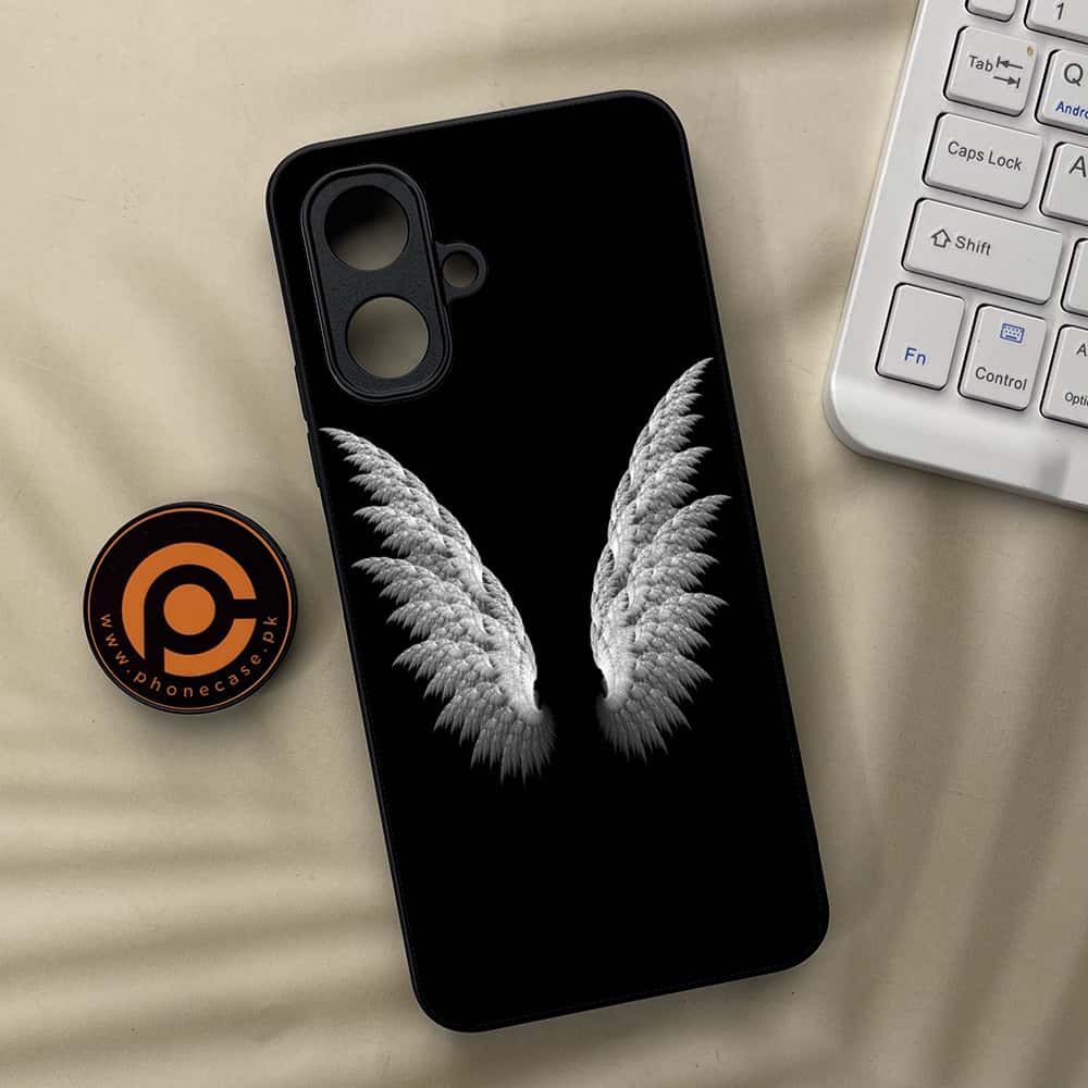 Tecno Spark Go 2 - Angel Wings Series - Premium Metal Printed soft Bumper Shock Proof Case