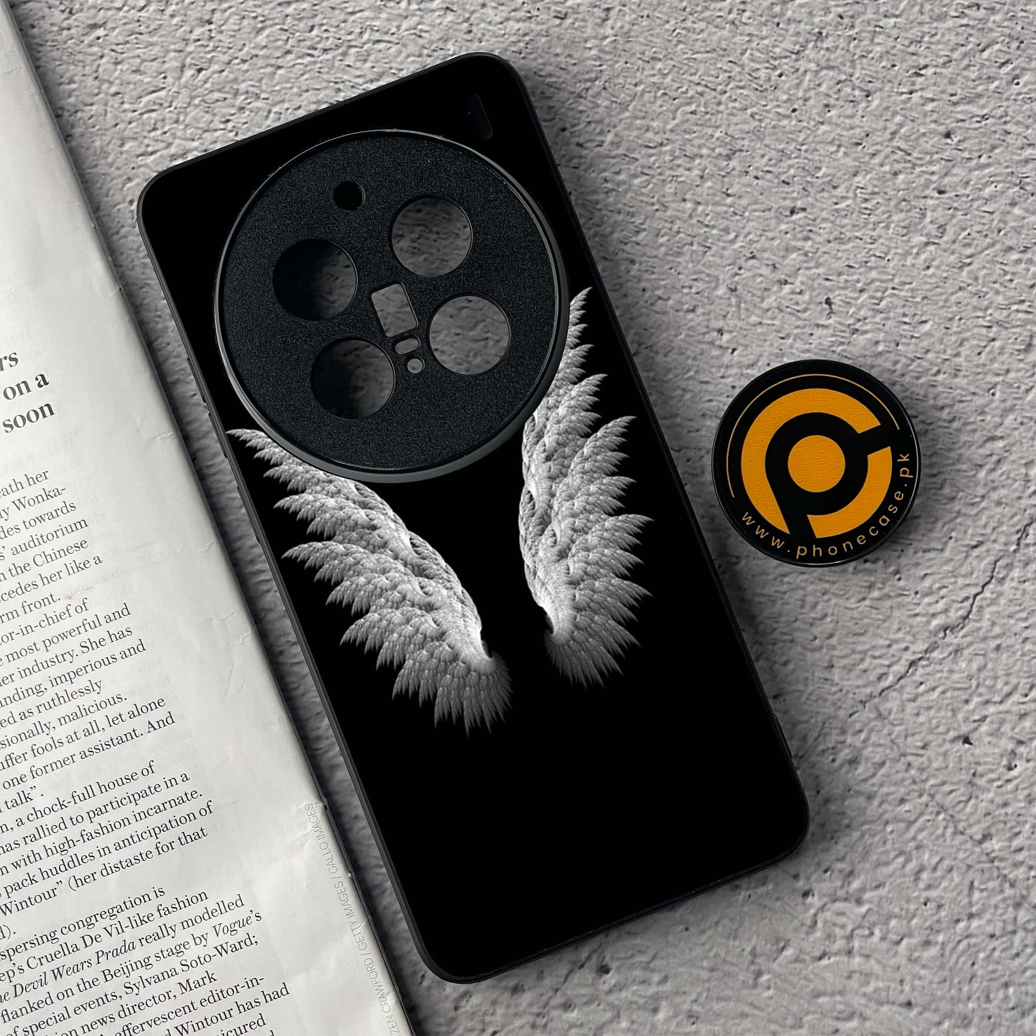 Vivo X200 Pro - Angel Wings Series - Premium Metal  Printed soft Bumper shock Proof Case
