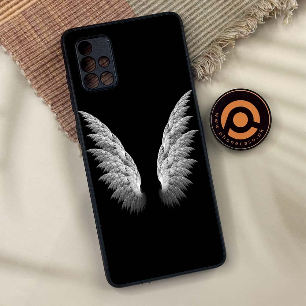 Samsung Galaxy A71 - Angel Wing Series - Premium Metal Printed soft Bumper shock Proof Case
